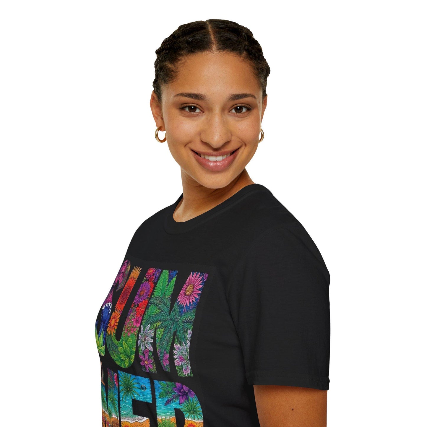 Vibrant Summer Floral Unisex T-Shirt – Playera Unisex Floral de Verano