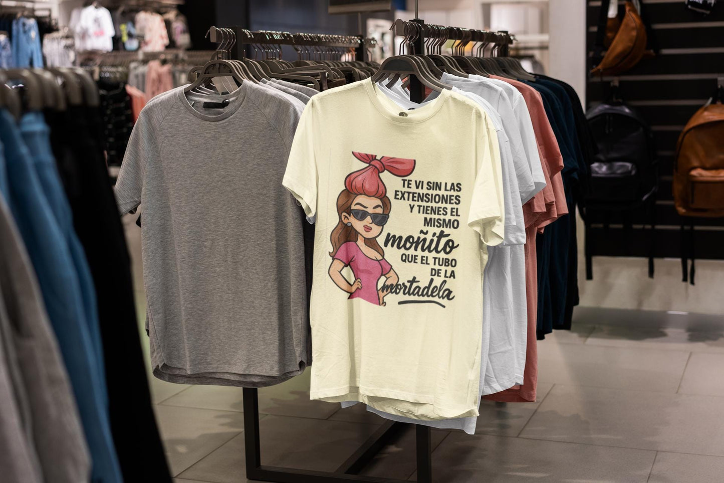 Funny Spanish Quote Shirt, Mortadella Hair Vibes, Latina Sarcastic T-Shirt for Women