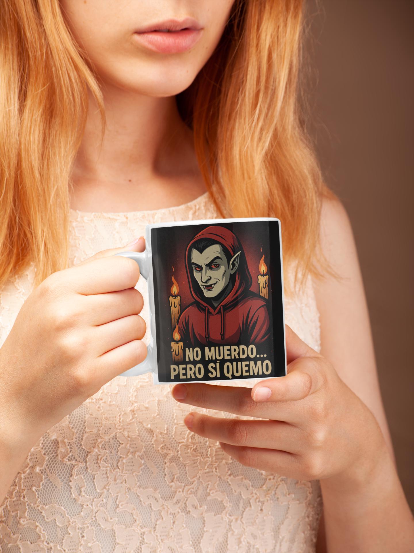 Vampire Mug, Halloween Coffee Cup, Gothic Tea Mug, Ceramic Drinkware, Funny Novelty Gift, Unique Kitchen Decor