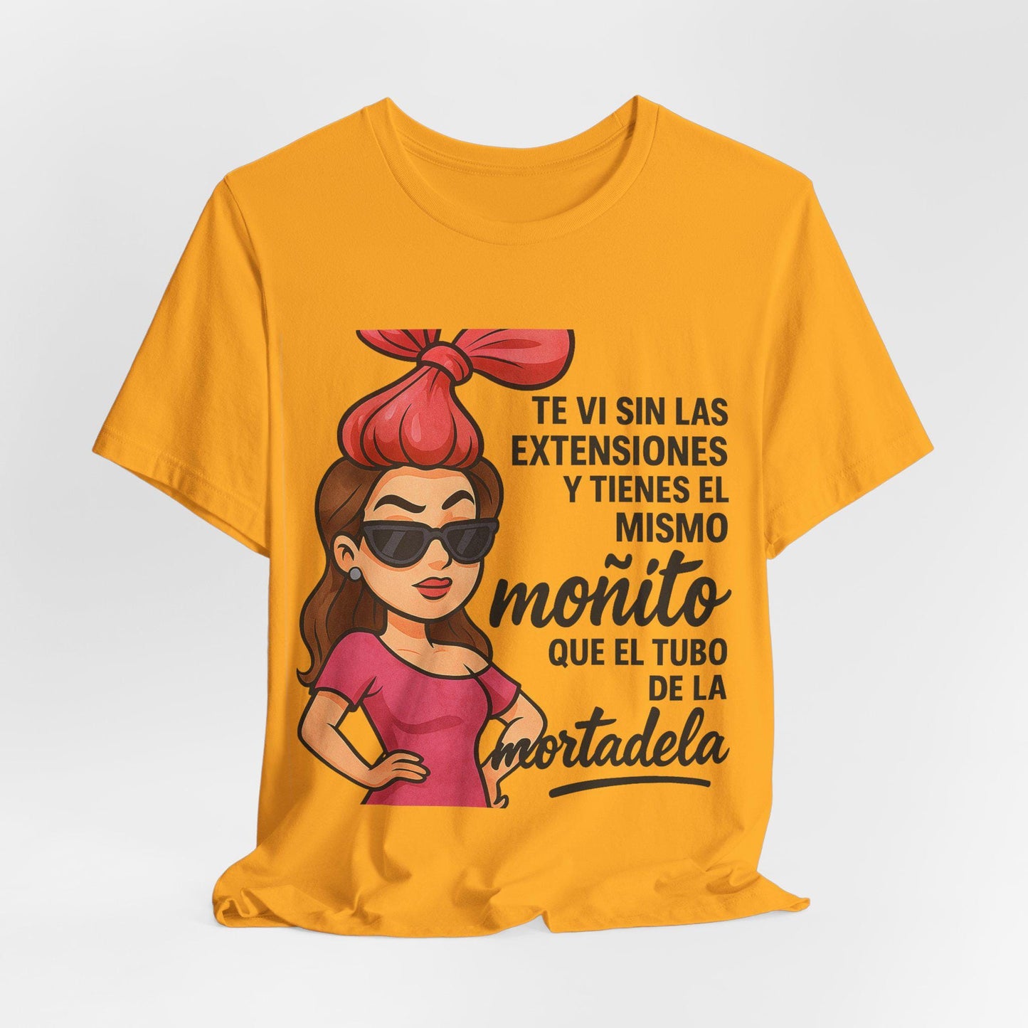 Funny Spanish Quote Shirt, Mortadella Hair Vibes, Latina Sarcastic T-Shirt for Women