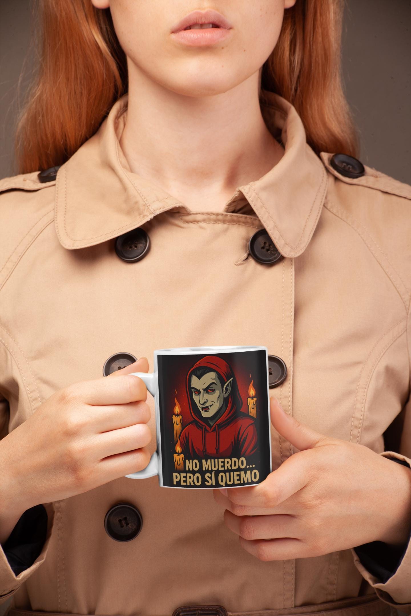 Vampire Mug, Halloween Coffee Cup, Gothic Tea Mug, Ceramic Drinkware, Funny Novelty Gift, Unique Kitchen Decor