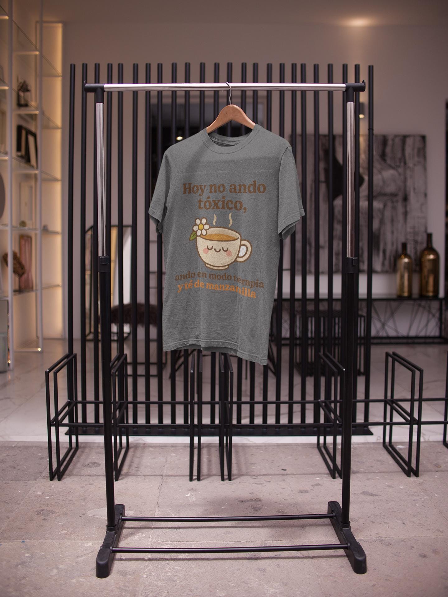 Funny Mental Health Shirt, Therapy & Chamomile Mode, Self-Care Humor Tee for Women