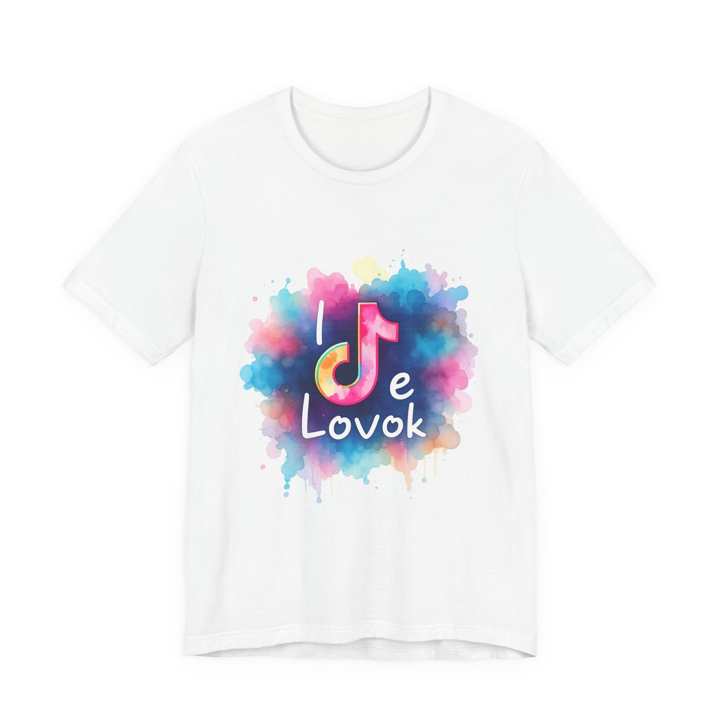 Unisex Jersey Short Sleeve Tee - AMO TIK TOK - Streetwear Urbano - Sudadera DiseConSentido - Acuarela Multicolor - Logo Estilizado -