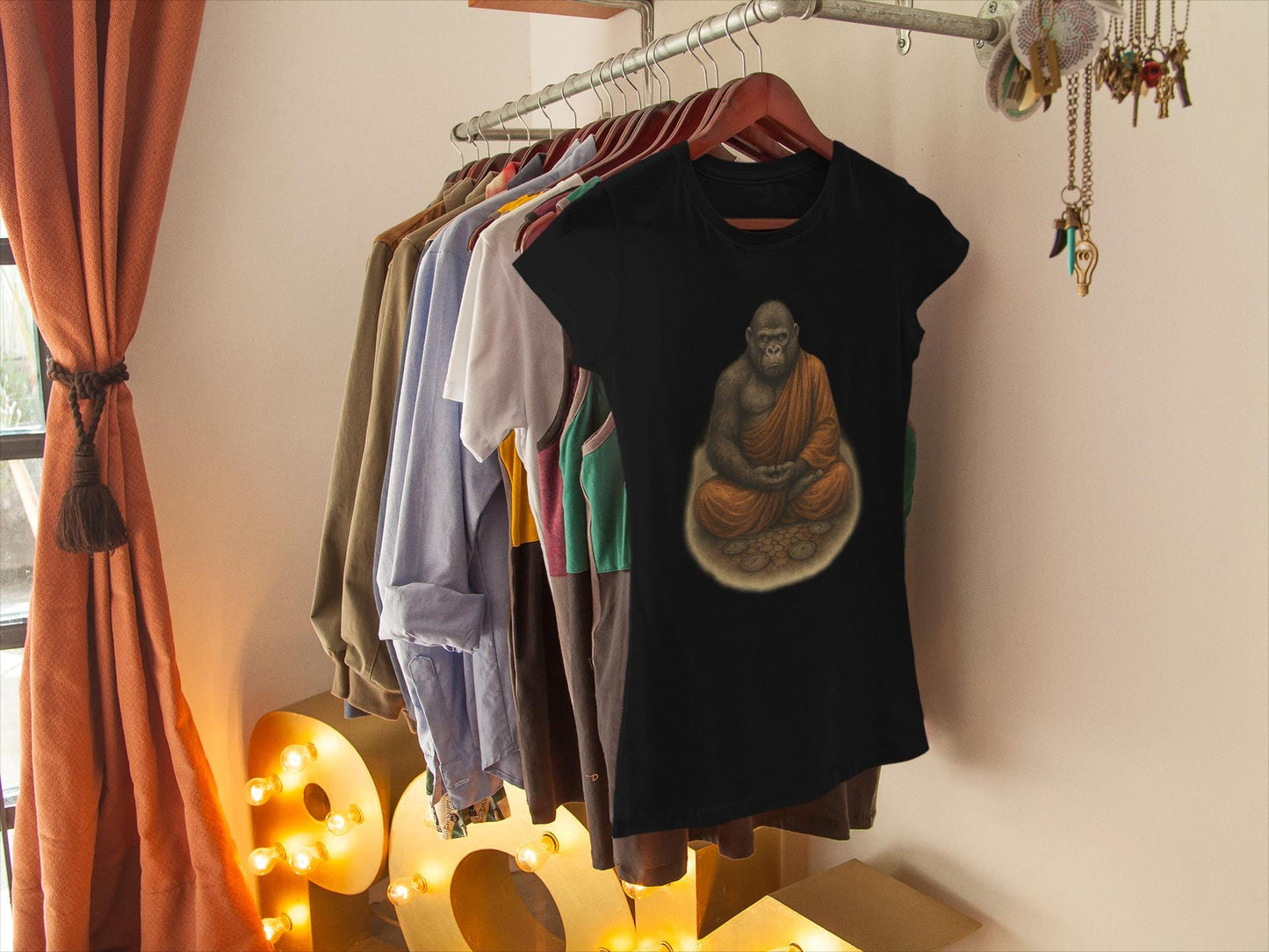 Zen Gorilla T-shirt, Spiritual Animal Tee, Comfort Colors Yoga Gift, Mindful Fashion, Relaxed Fit Unisex Shirt