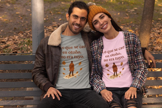 Autumn Vibes Unisex Tee, Fall Leaves Graphic Tee, Growth Reminder Shirt, Seasonal Gift Shirt, Spanish Quote Tee, Sizes S-5XL