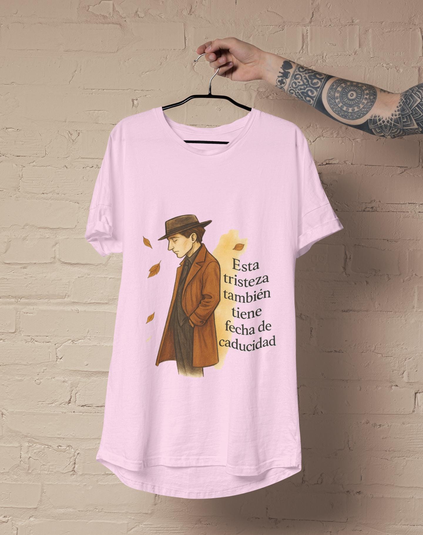 Resilience Whispers Unisex T-shirt, Fashion Illustration, Emotional Design, Autumn Aesthetic, Gift for Reflective Souls, Purposeful Apparel