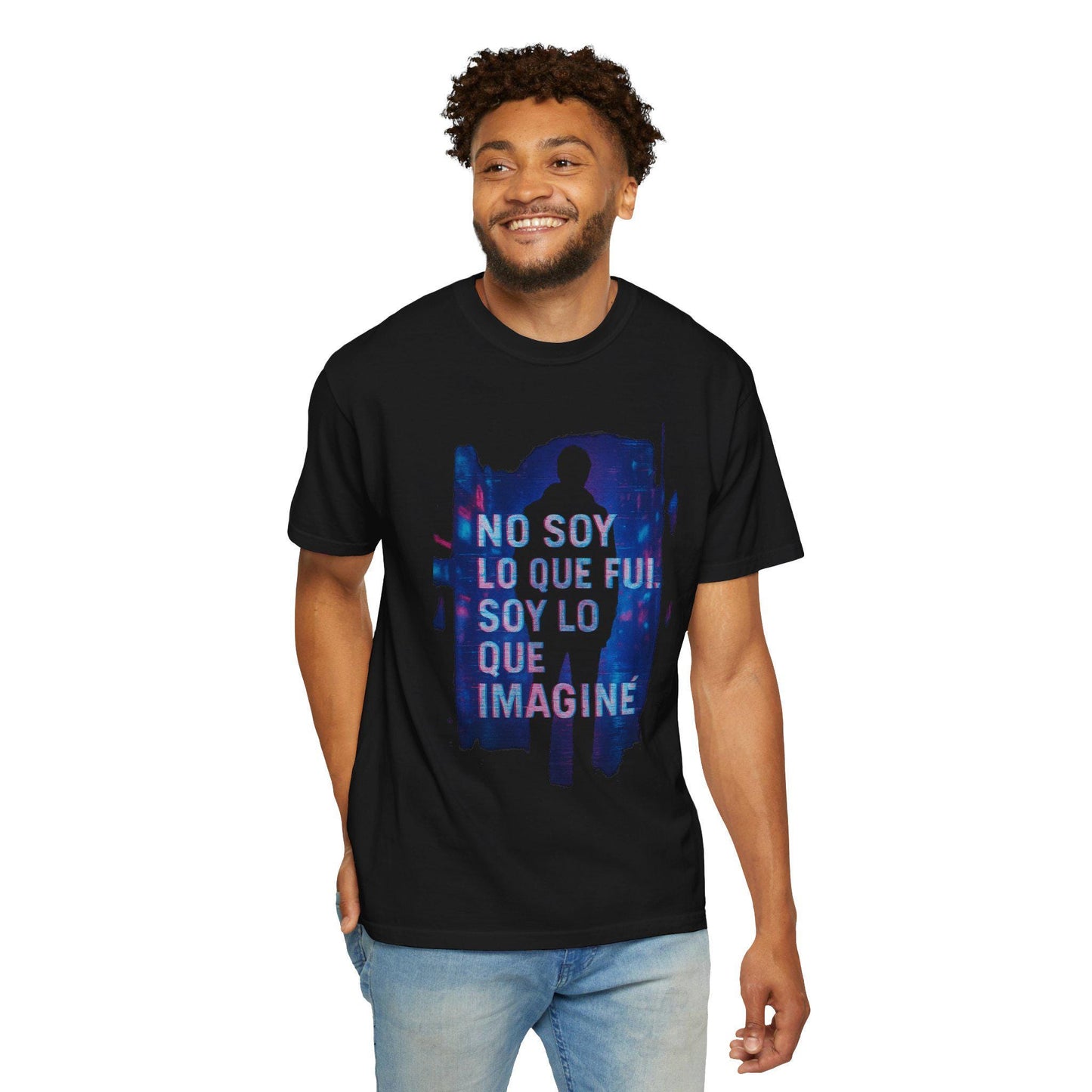 Glitch Cyberpunk Unisex T-shirt, Emotional Streetwear Tee, Comfort Colors Shirt, Spanish Quote Clothing, Neon Urban Art Apparel,
