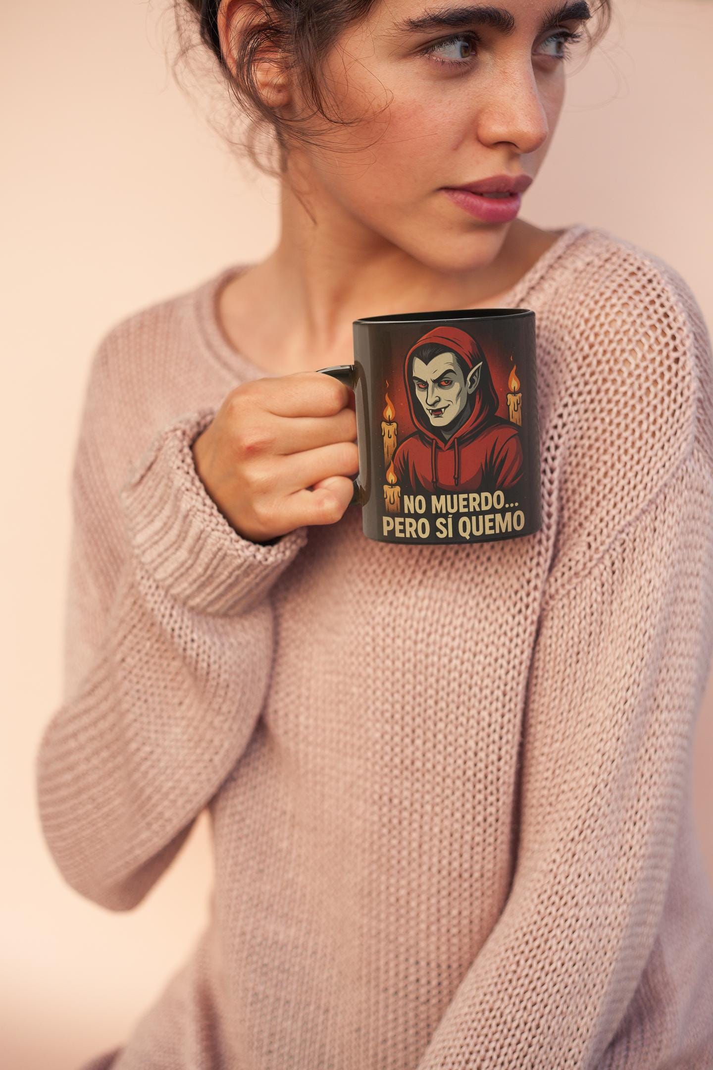 Vampire Mug, Halloween Coffee Cup, Gothic Tea Mug, Ceramic Drinkware, Funny Novelty Gift, Unique Kitchen Decor