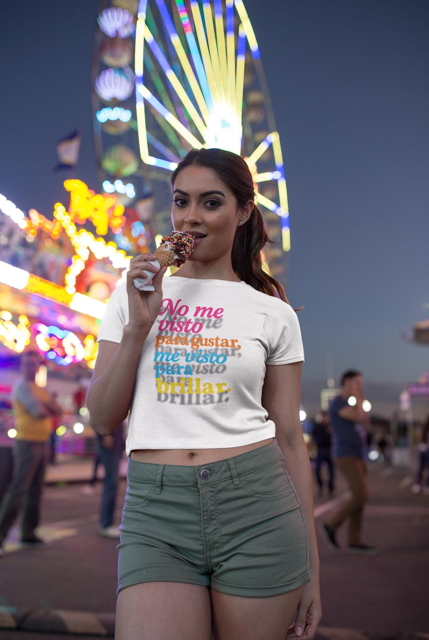 Festival Crop Top, Women's Vibrant Tee, Self Expression Retro Shirt, Bold Typography, Empowerment Graphic Tee, Music Festival Top