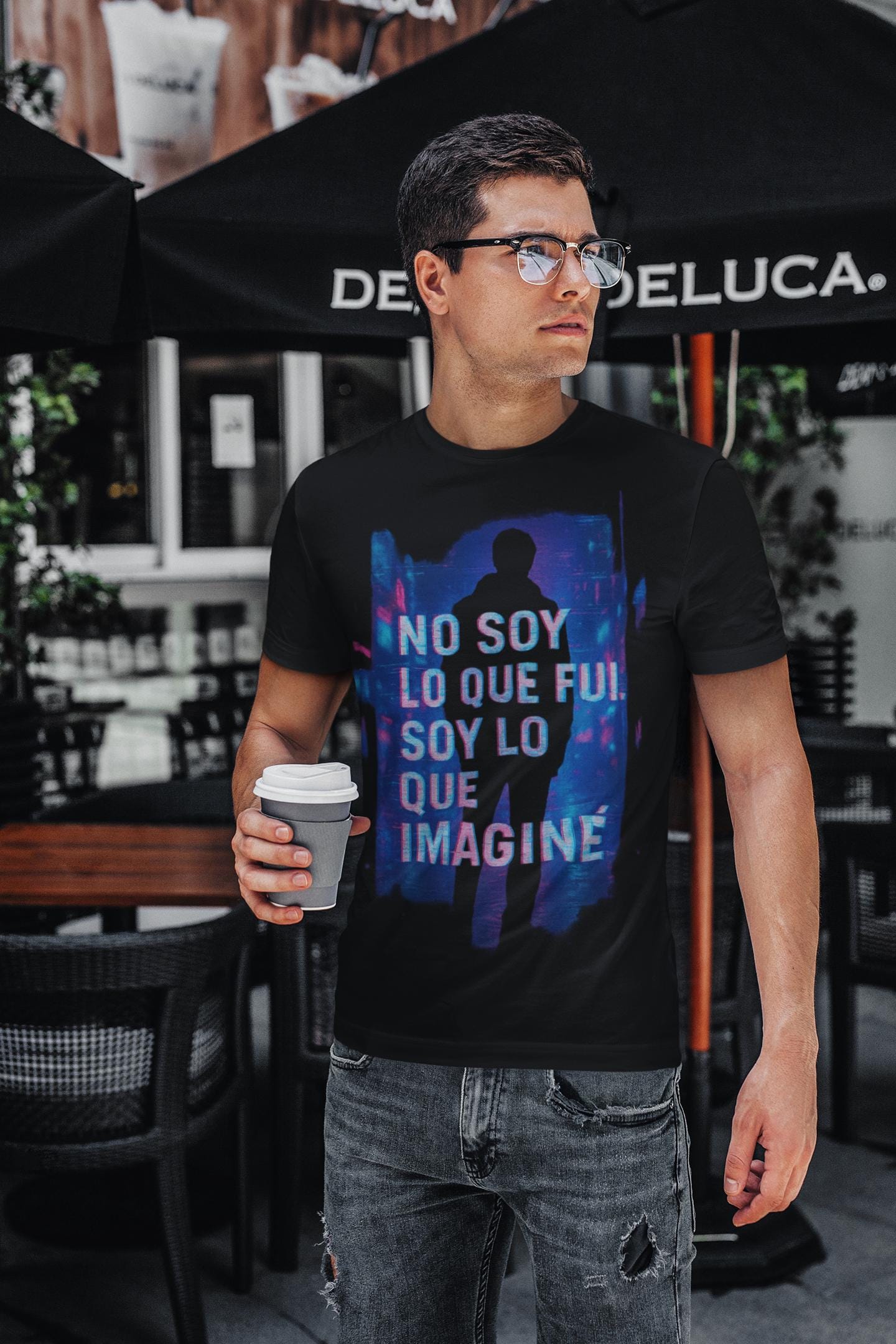 Glitch Cyberpunk Unisex T-shirt, Emotional Streetwear Tee, Comfort Colors Shirt, Spanish Quote Clothing, Neon Urban Art Apparel,