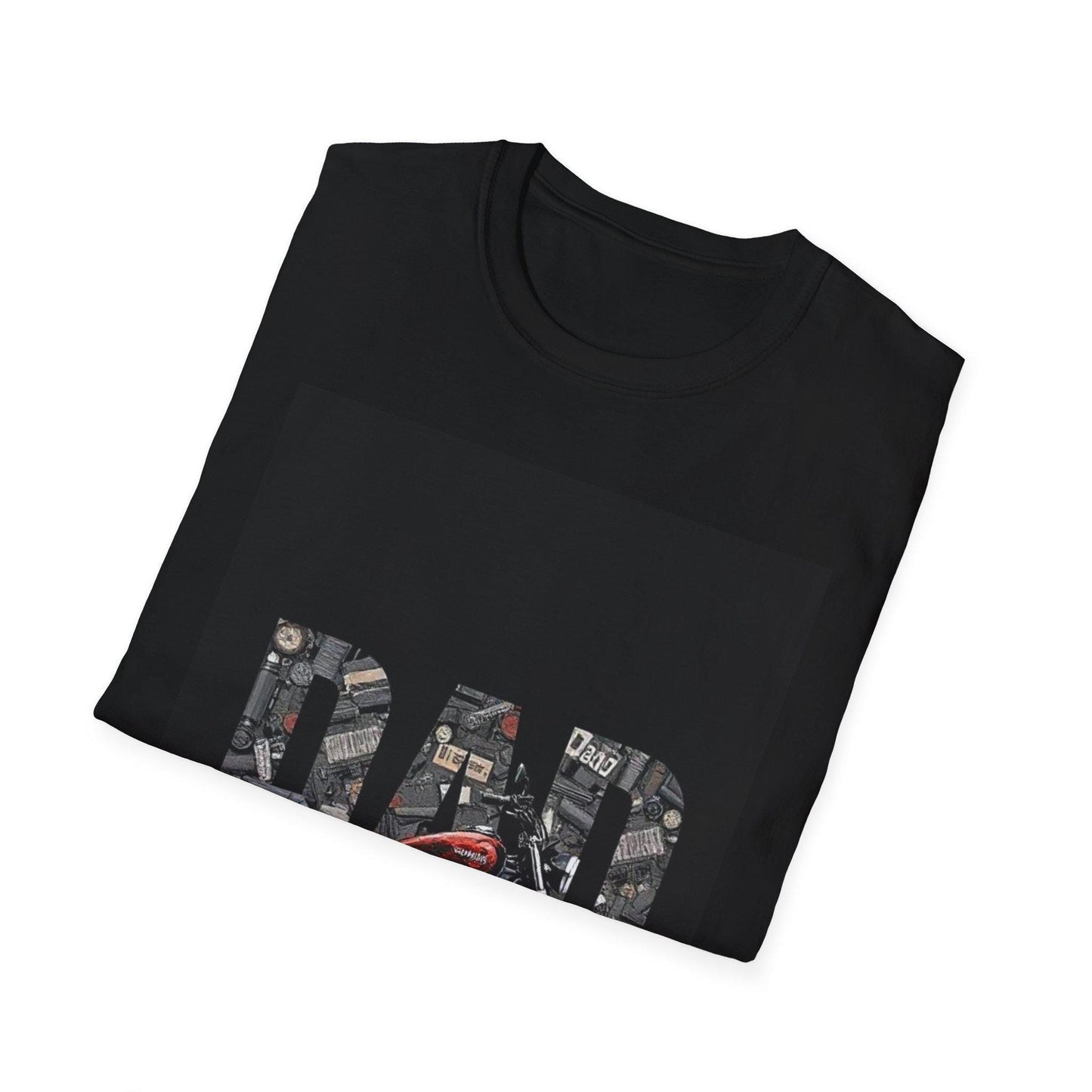 Día del Padre Unisex Softstyle T-Shirt para amantes de las motos, regalo para papá, camisa de manga corta