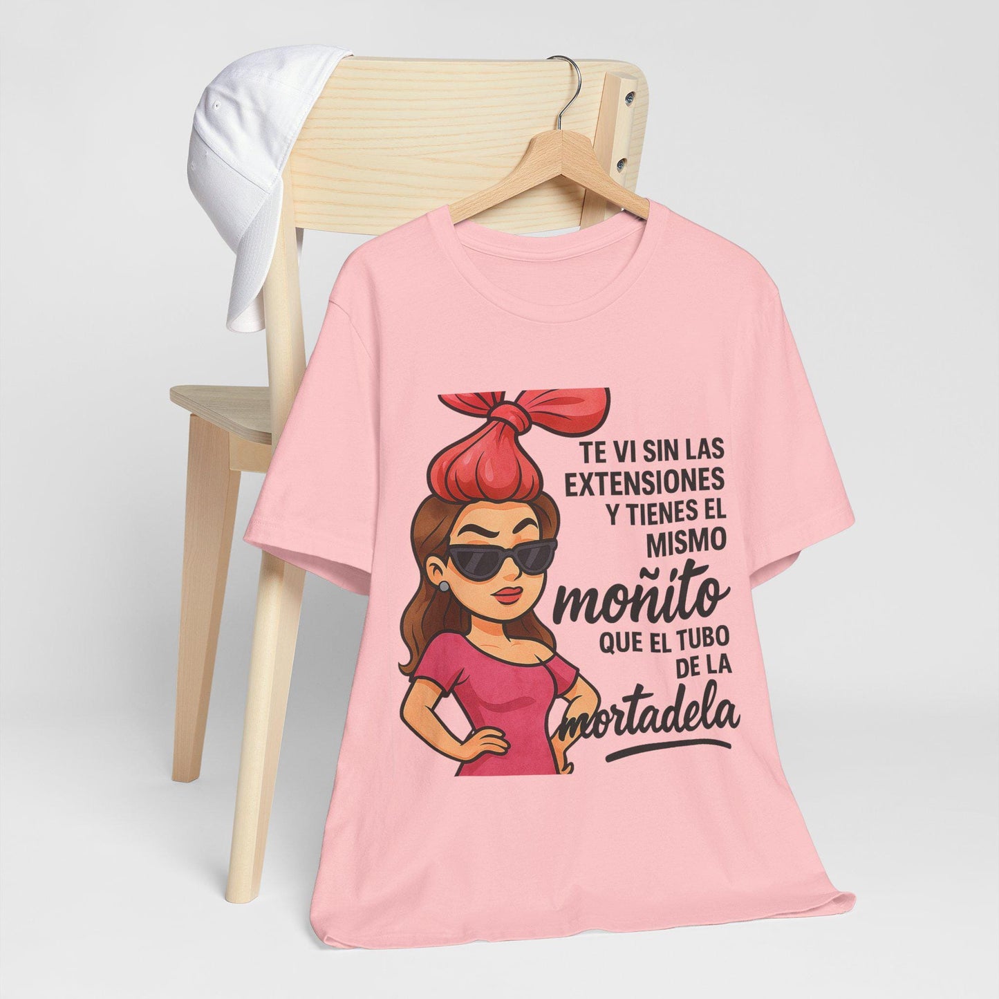 Funny Spanish Quote Shirt, Mortadella Hair Vibes, Latina Sarcastic T-Shirt for Women