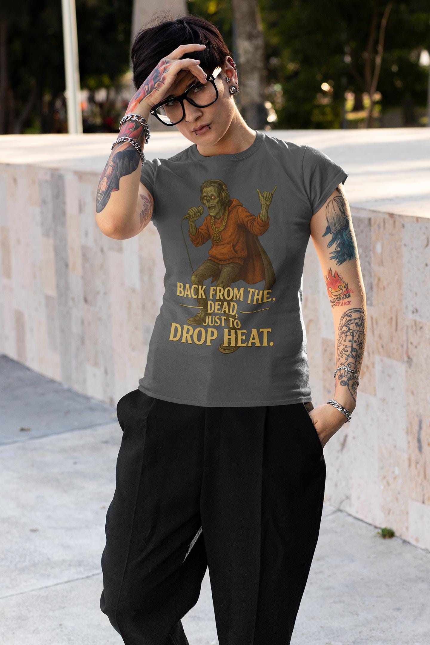 Reggaeton Zombie Unisex Tee, Halloween Dance Party Shirt, Music Festival Apparel, Undead Streetwear Top, DJ Gift