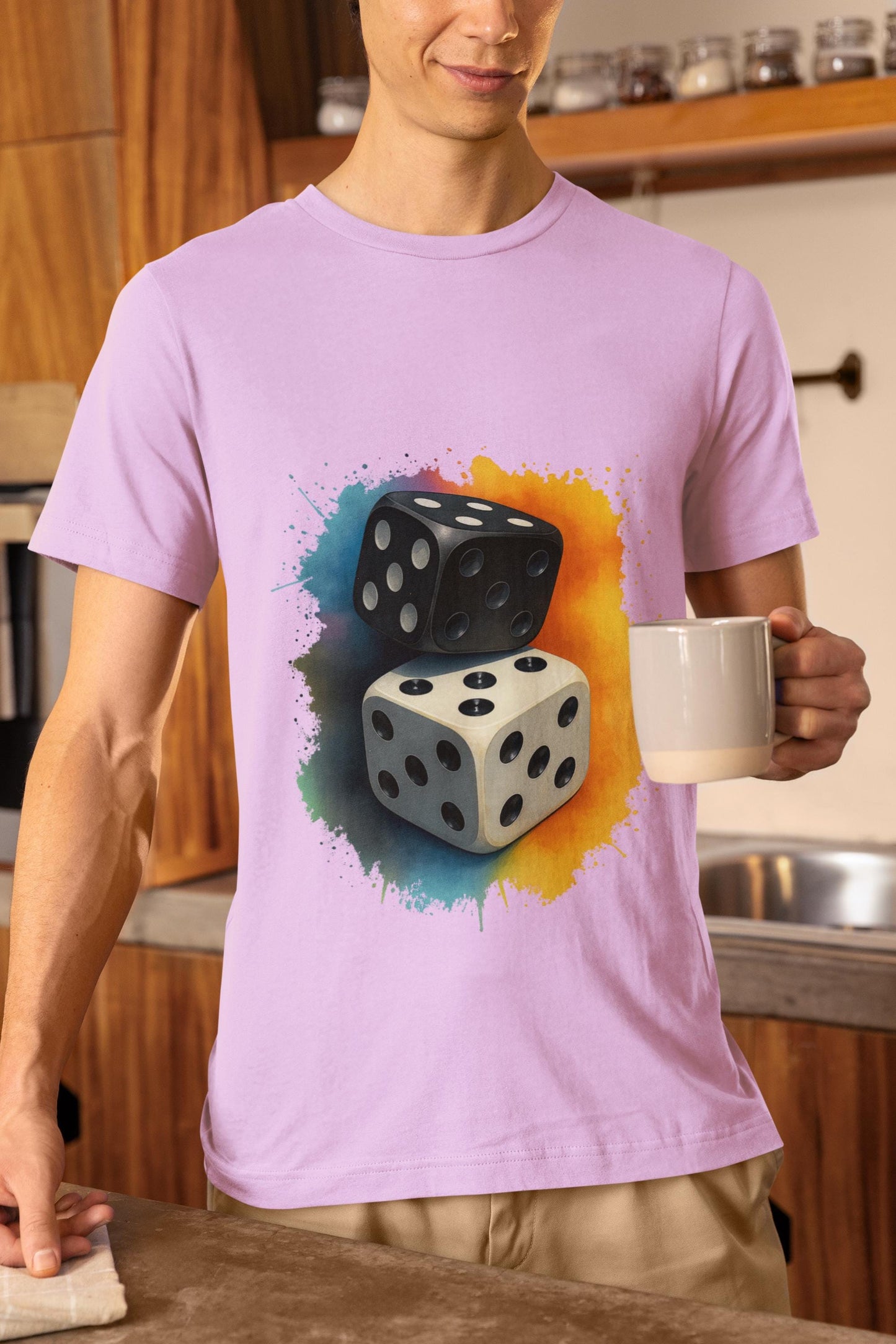 Dual Dice Graphic T-Shirt ,Black & White Symbolic Design | Unisex Streetwear | Game Night Gift | Minimalist Lucky Tee