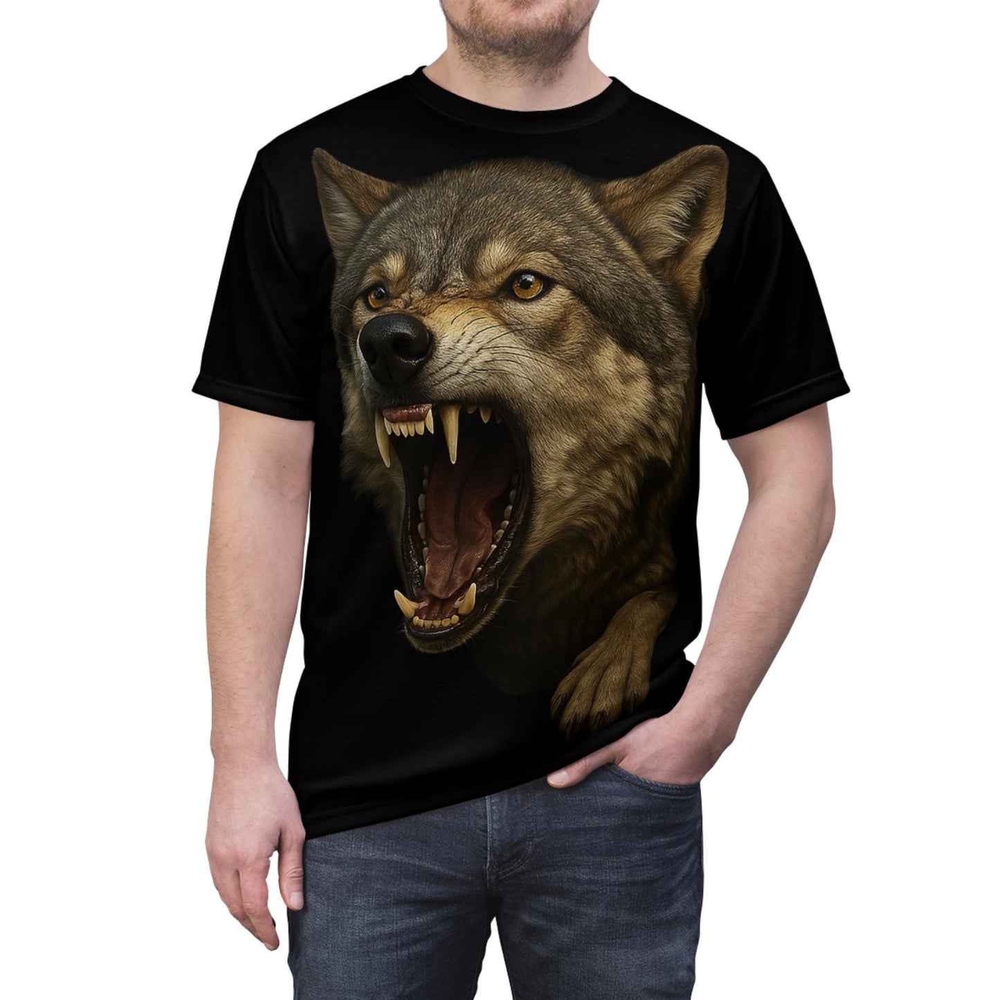 Fierce Wolf Graphic Tee, Animal Lover Gift, Edgy Apparel, Unisex T-Shirt, Nature Enthusiasts Top