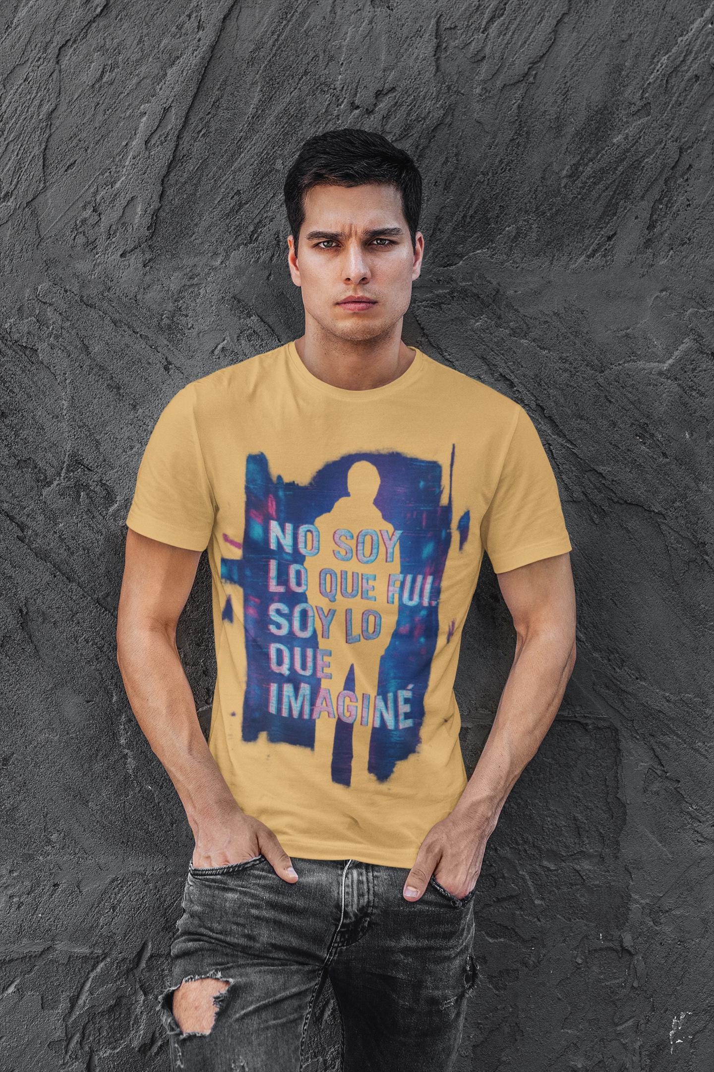 Glitch Cyberpunk Unisex T-shirt, Emotional Streetwear Tee, Comfort Colors Shirt, Spanish Quote Clothing, Neon Urban Art Apparel,