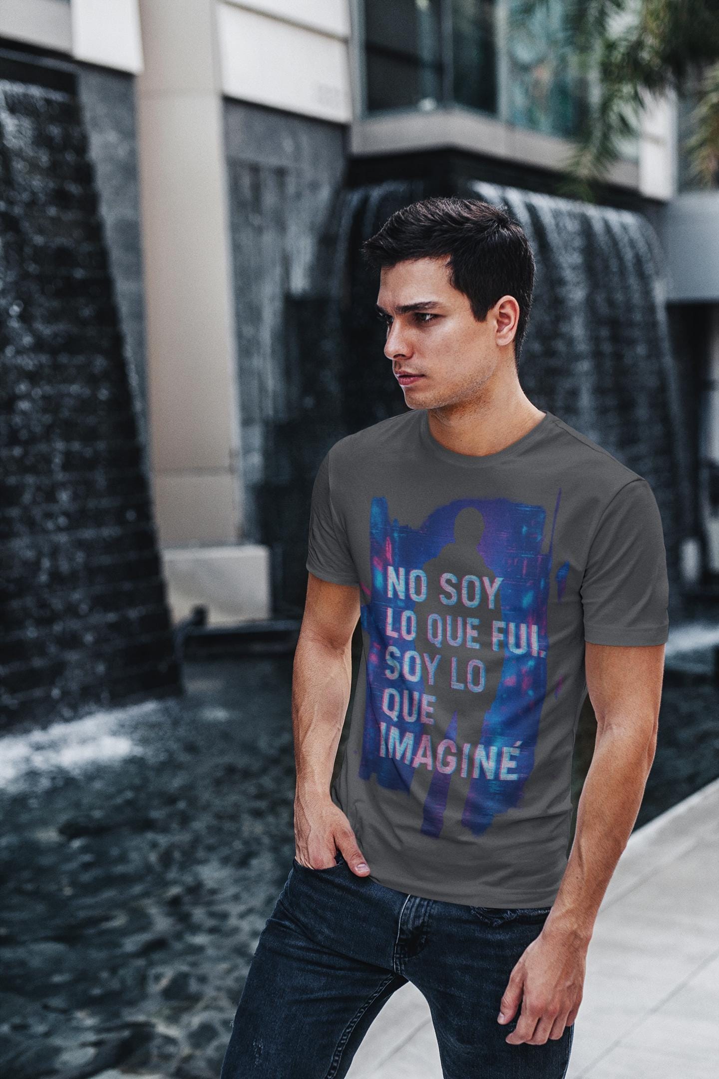 Glitch Cyberpunk Unisex T-shirt, Emotional Streetwear Tee, Comfort Colors Shirt, Spanish Quote Clothing, Neon Urban Art Apparel,