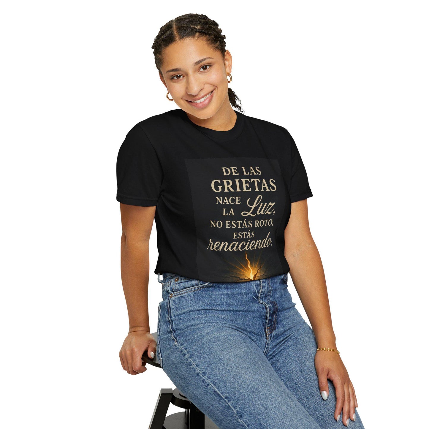 Inspirational Quote Garment-Dyed Unisex T-Shirt – Camiseta Unisex Teñida con Frase Motivadora