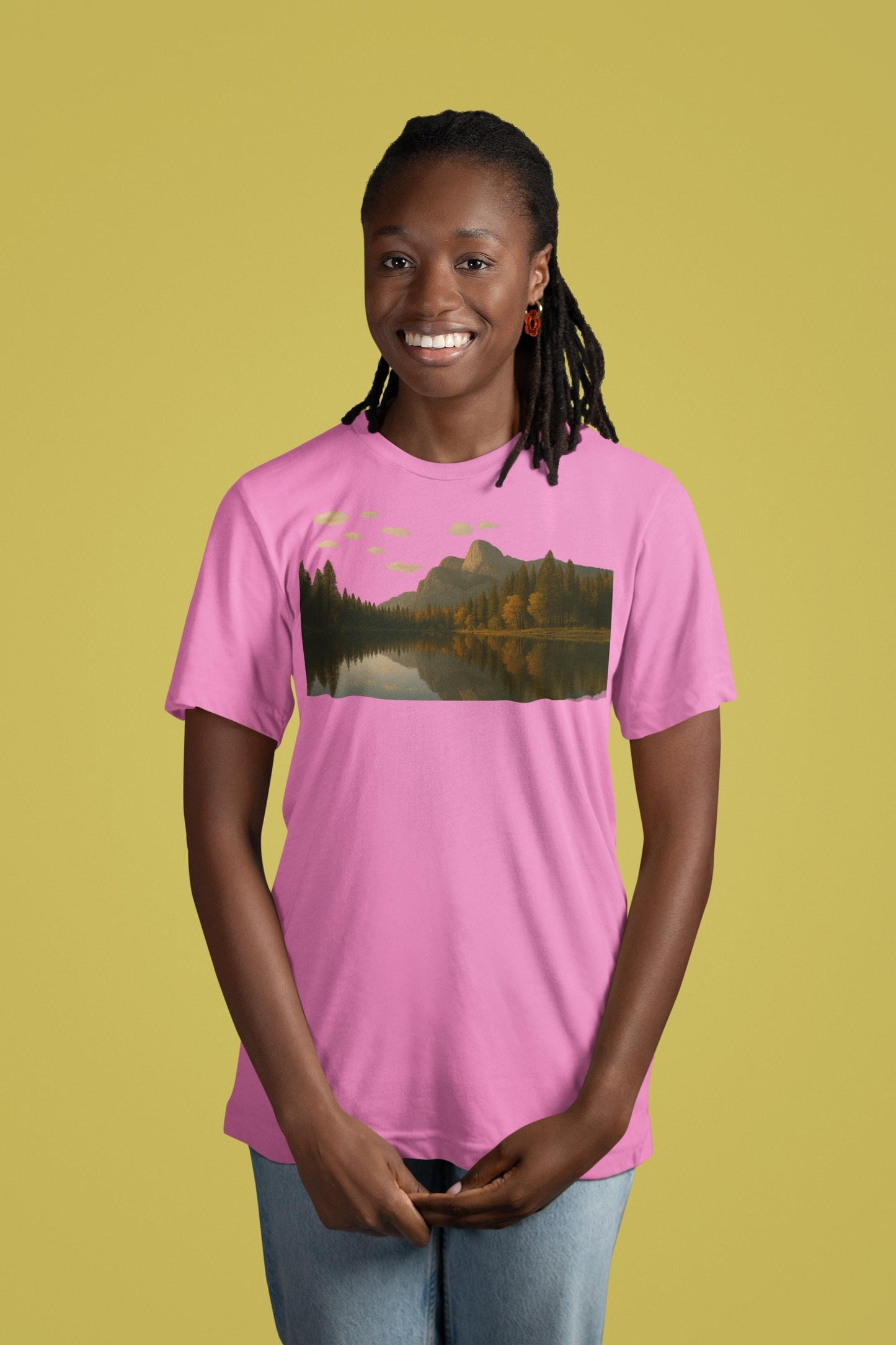 Water Reflections Unisex Garment-Dyed T-shirt, Nature Lover Tee, Fall Landscape Shirt, Ethical Comfort Wear, Emotional Art Top