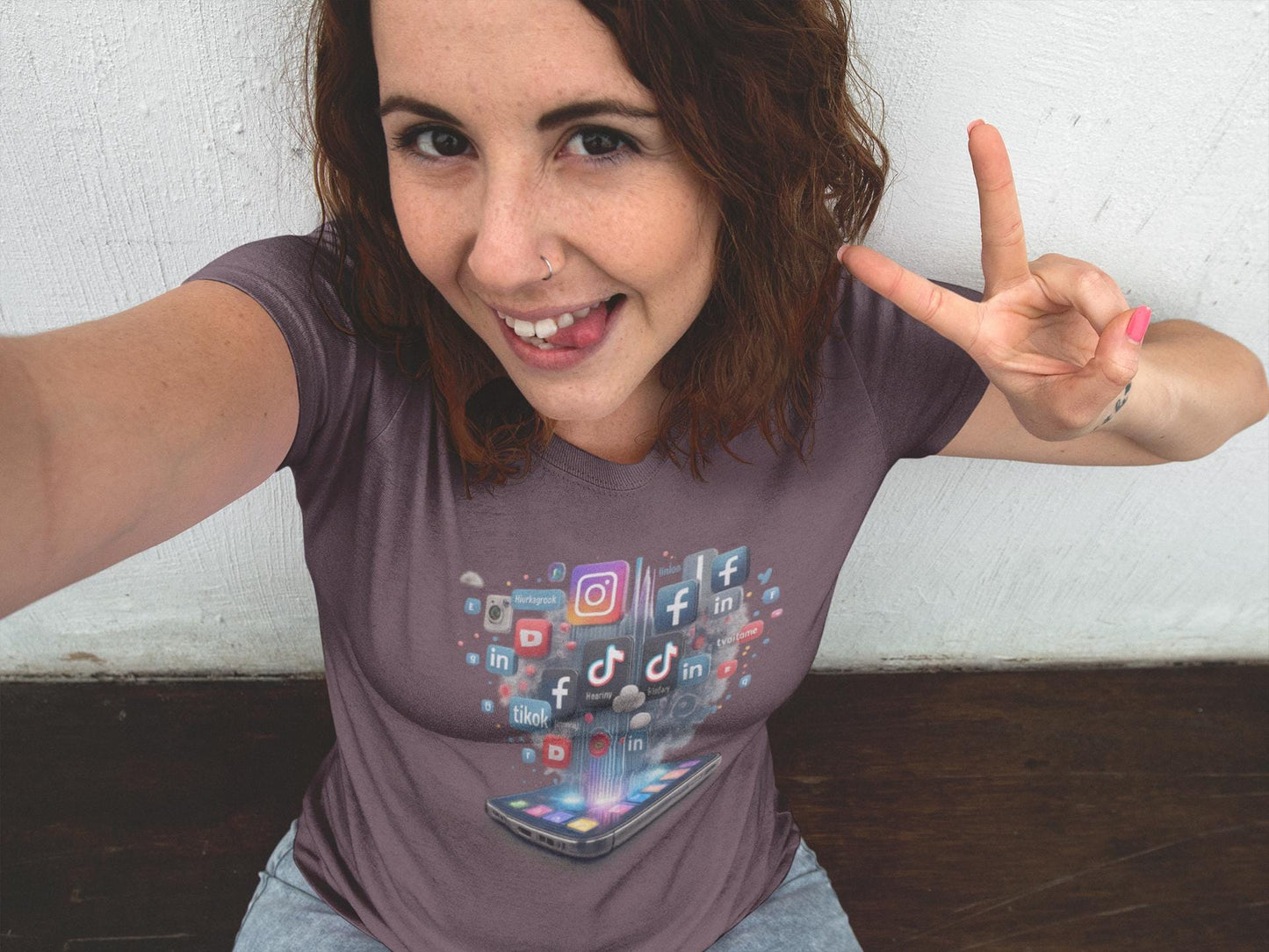 Social Media Icons Unisex Tee | Tech Lover Gift Shirt, Trendy Digital Life, Everyday Wear, Softstyle T-Shirt