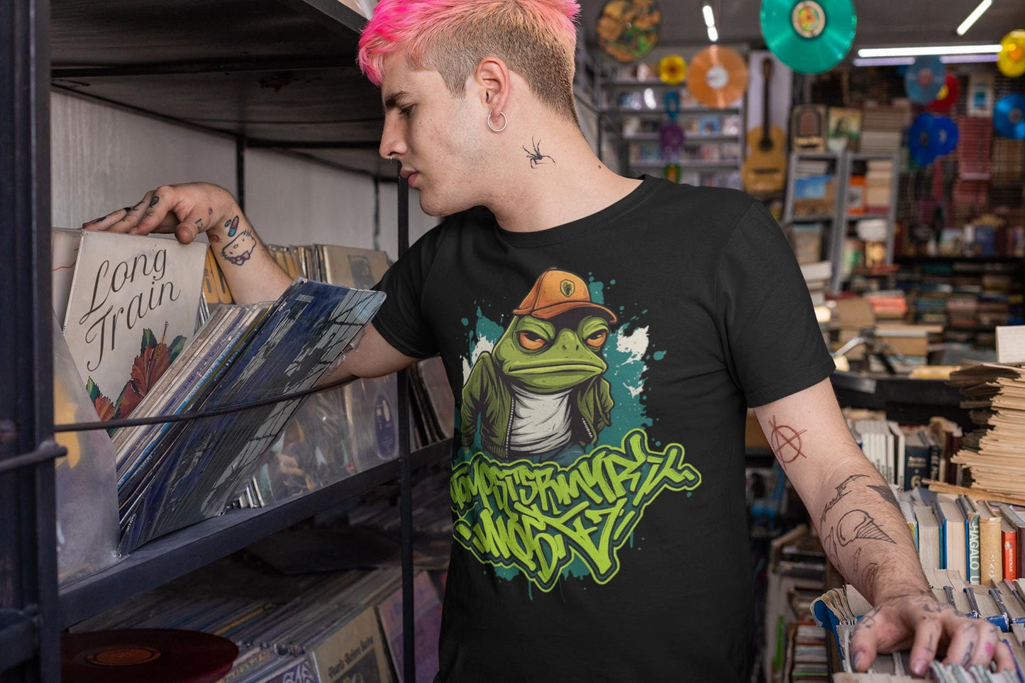 Street Art Frog T-Shirt | Unisex Graphic Tee, Casual Wear, Urban Style, Gift for Art Lovers, Trendy Outfits