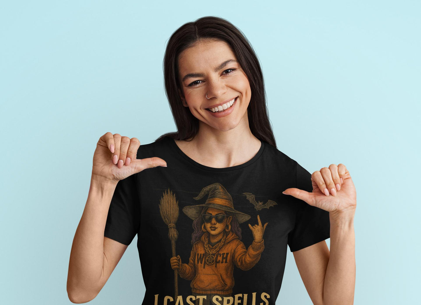 Witch T-Shirt, Funny Halloween Tee, Hip Hop Reggaeton Clothing, Halloween Costume, Spooky Season Shirt, Unisex Jersey Short Sleeve Tee