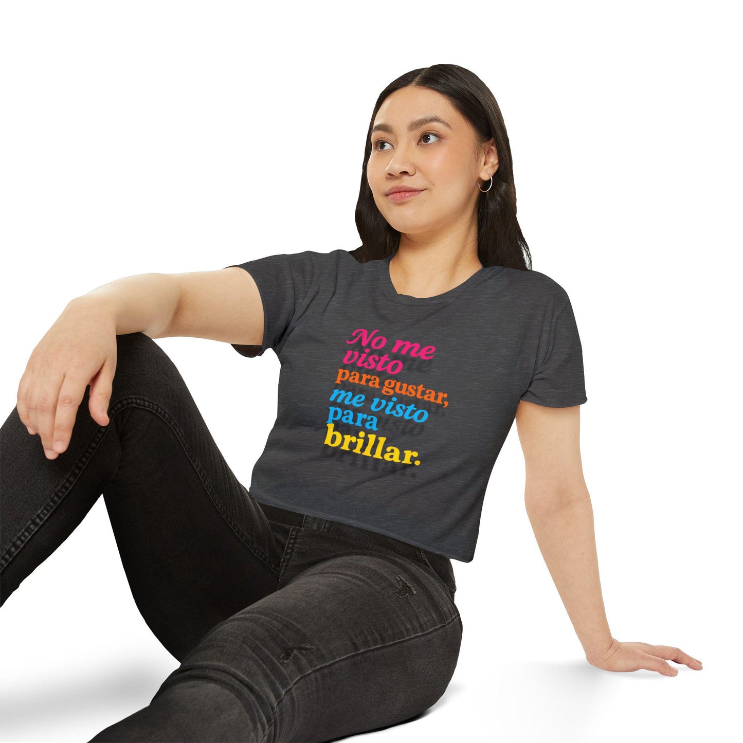Festival Crop Top, Women's Vibrant Tee, Self Expression Retro Shirt, Bold Typography, Empowerment Graphic Tee, Music Festival Top