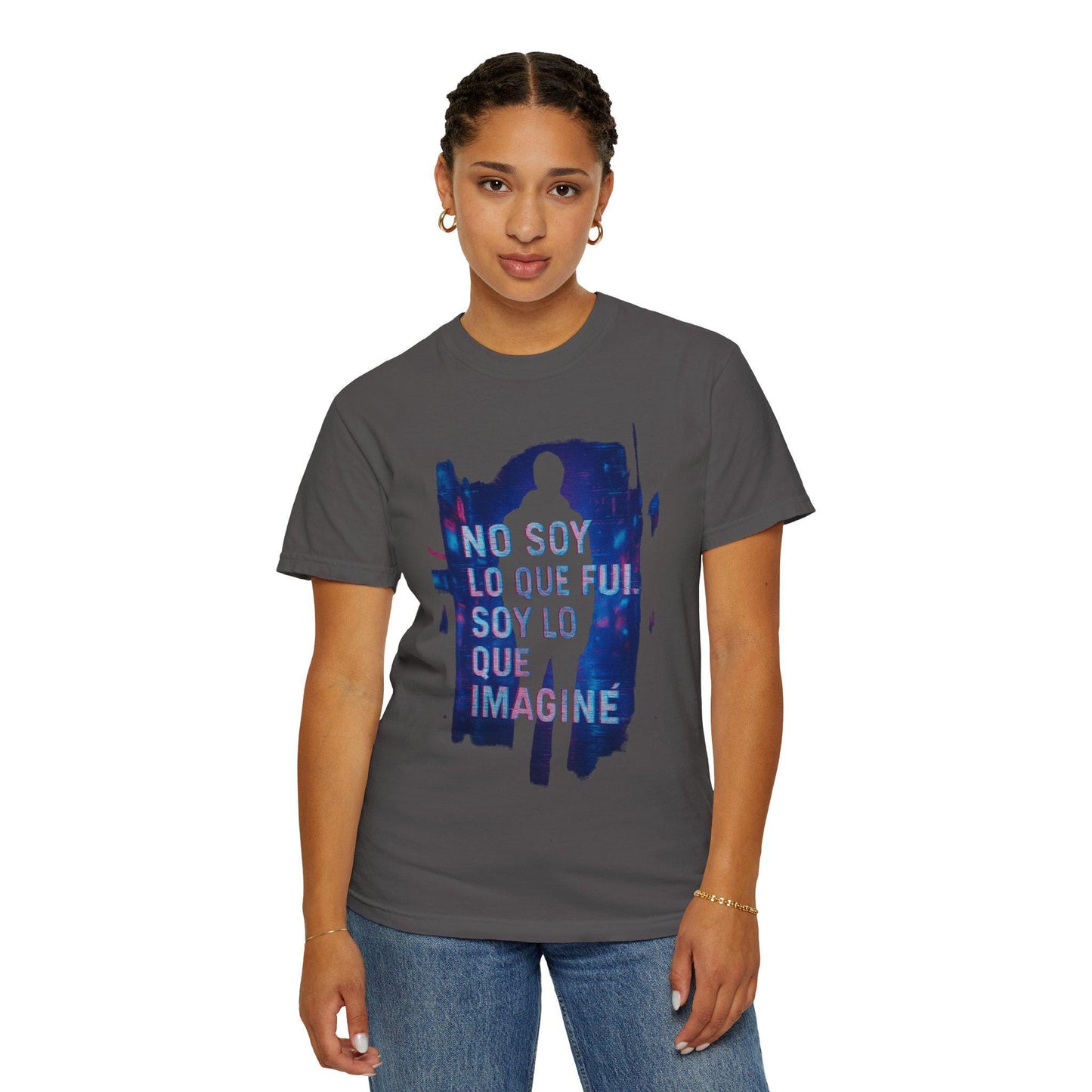Glitch Cyberpunk Unisex T-shirt, Emotional Streetwear Tee, Comfort Colors Shirt, Spanish Quote Clothing, Neon Urban Art Apparel,