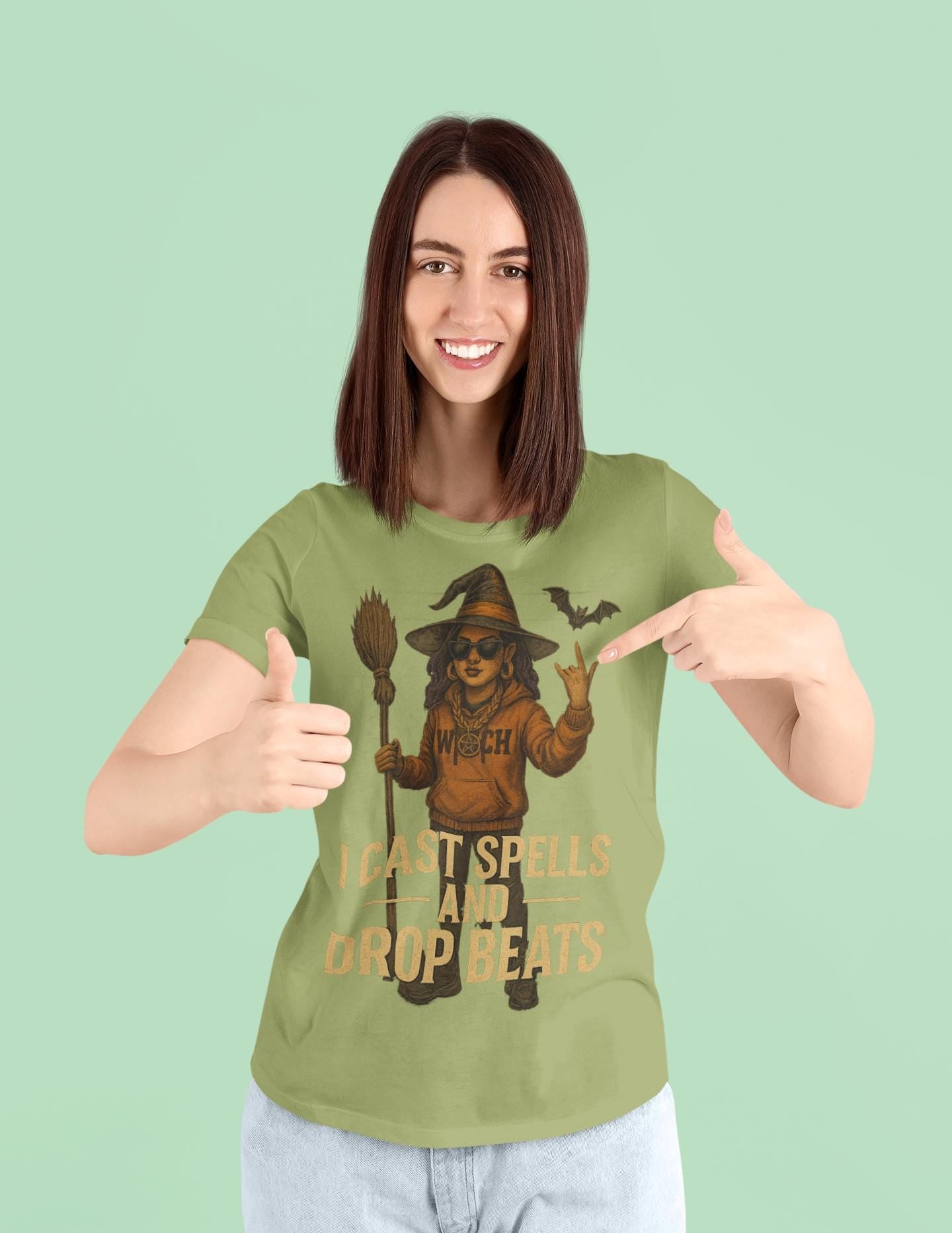 Witch T-Shirt, Funny Halloween Tee, Hip Hop Reggaeton Clothing, Halloween Costume, Spooky Season Shirt, Unisex Jersey Short Sleeve Tee
