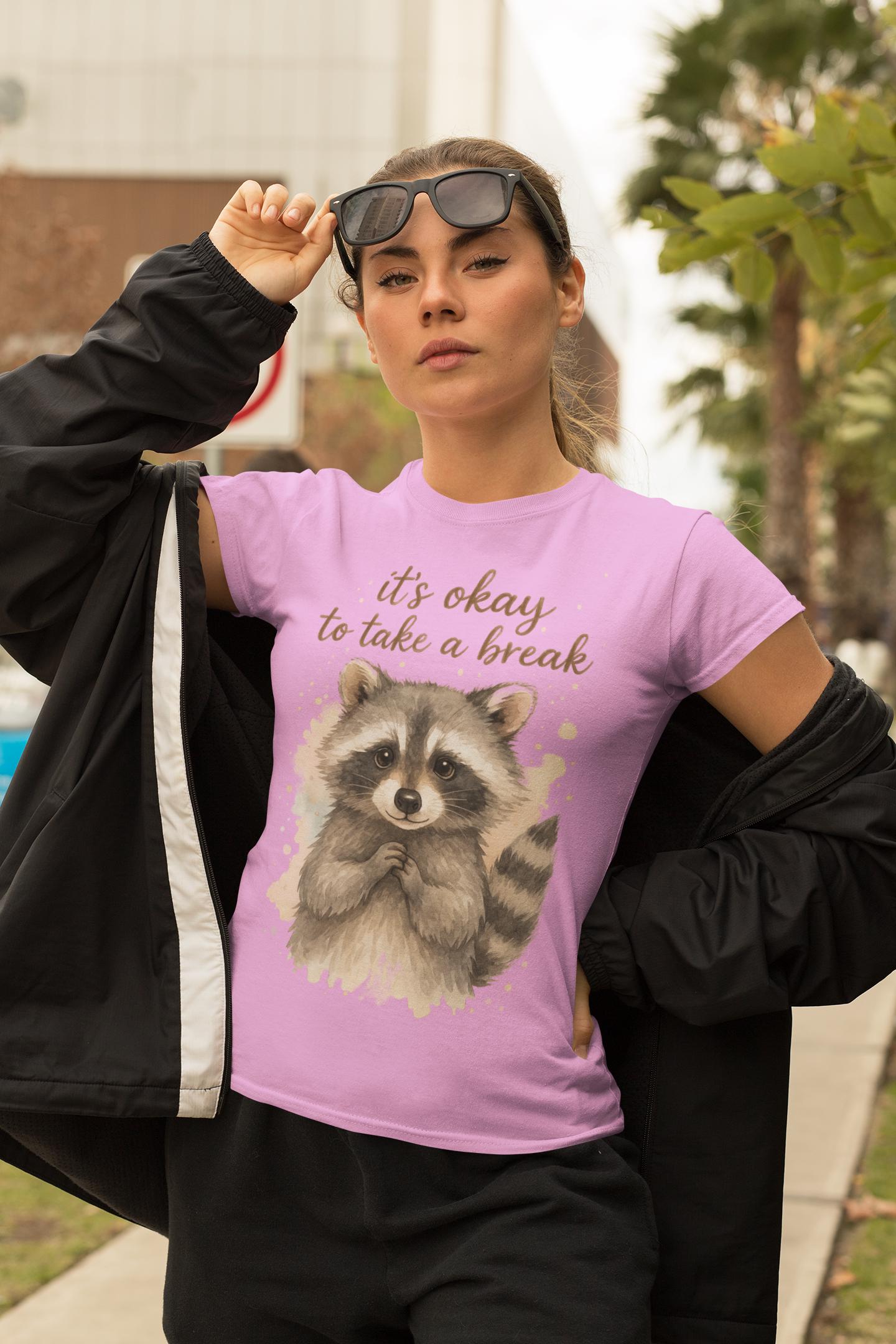 Raccoon Illustration Softstyle T-Shirt, Funny Philosophy Design, Humorous Animal Lover Gift, Chaos Wisdom Tee, Reflective Spirit Shirt