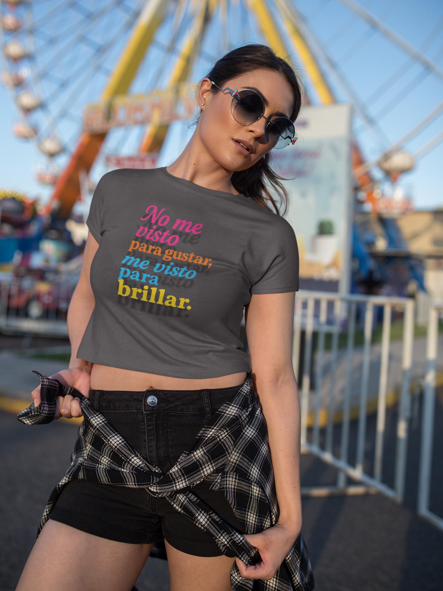 Festival Crop Top, Women's Vibrant Tee, Self Expression Retro Shirt, Bold Typography, Empowerment Graphic Tee, Music Festival Top