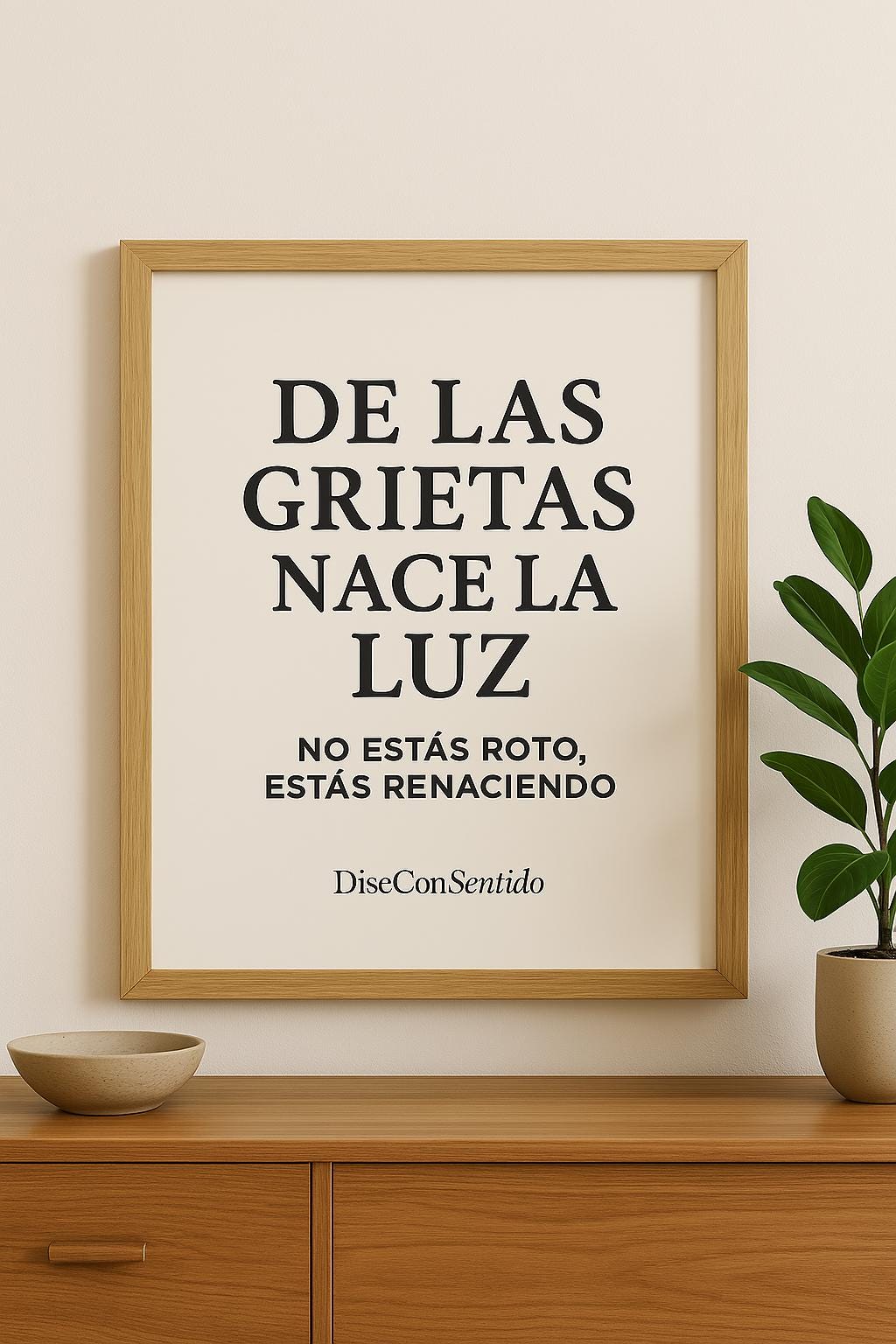Lámina descargable “De las grietas nace la luz” – Póster emocional para imprimir | Arte inspirador | Decoración con sentido