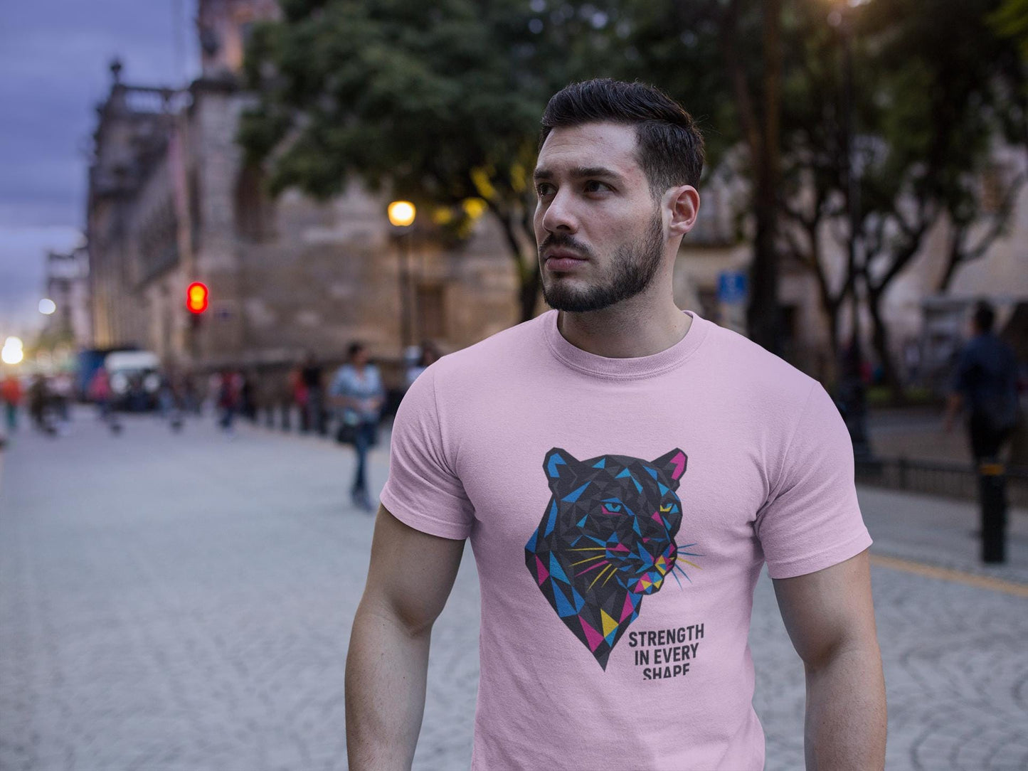 Geometric Panther T-shirt, Artistically Bold Unisex Tee, Festival Clothing Gift, Dopamine Dressing