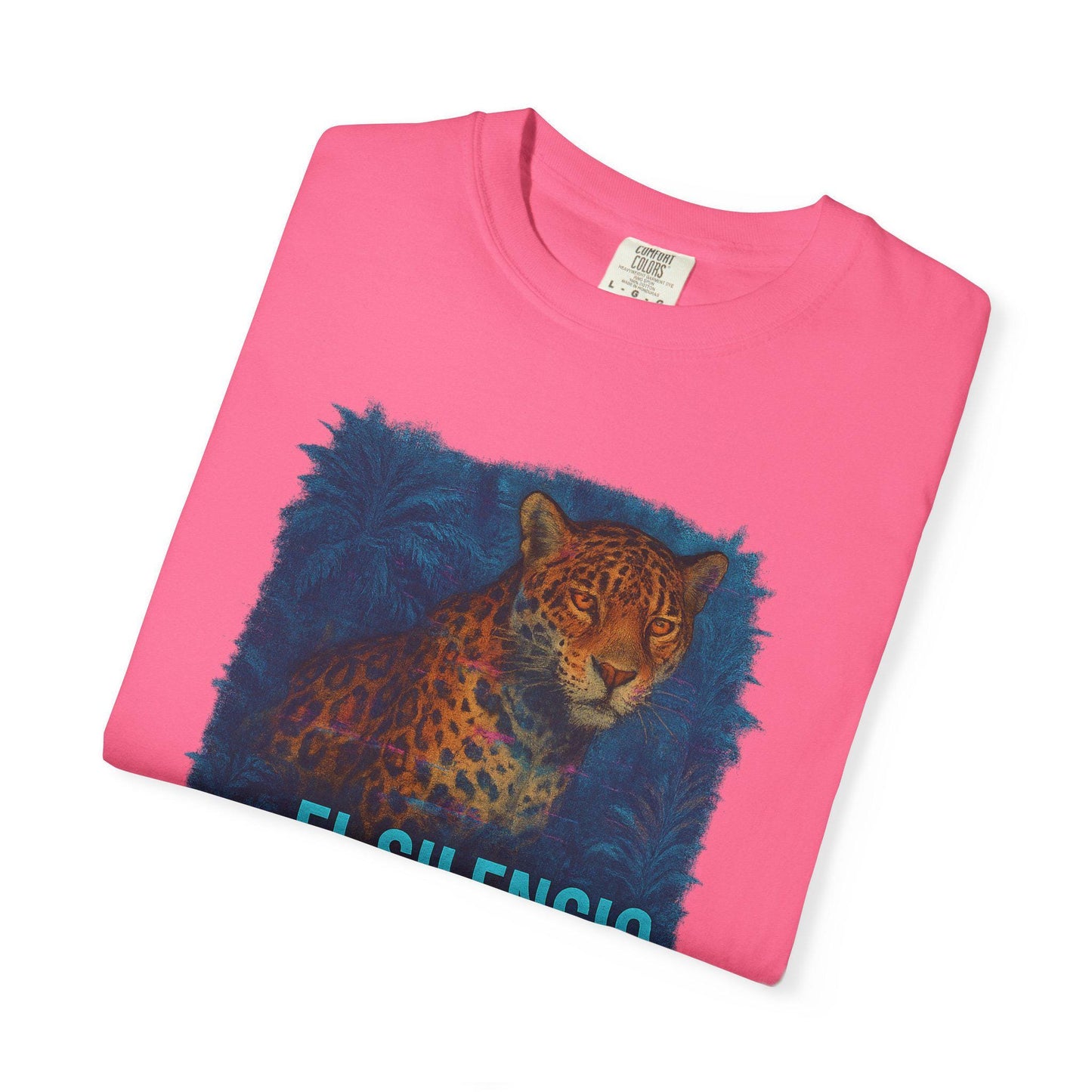 Leopardo Tropical Glitch Unisex T-shirt, Urban Emotional Clothing, Eco-Friendly Tee, Powerful Phrase, Artist Gift