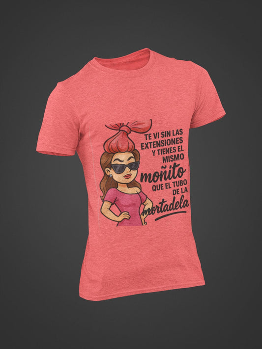 Funny Spanish Quote Shirt, Mortadella Hair Vibes, Latina Sarcastic T-Shirt for Women
