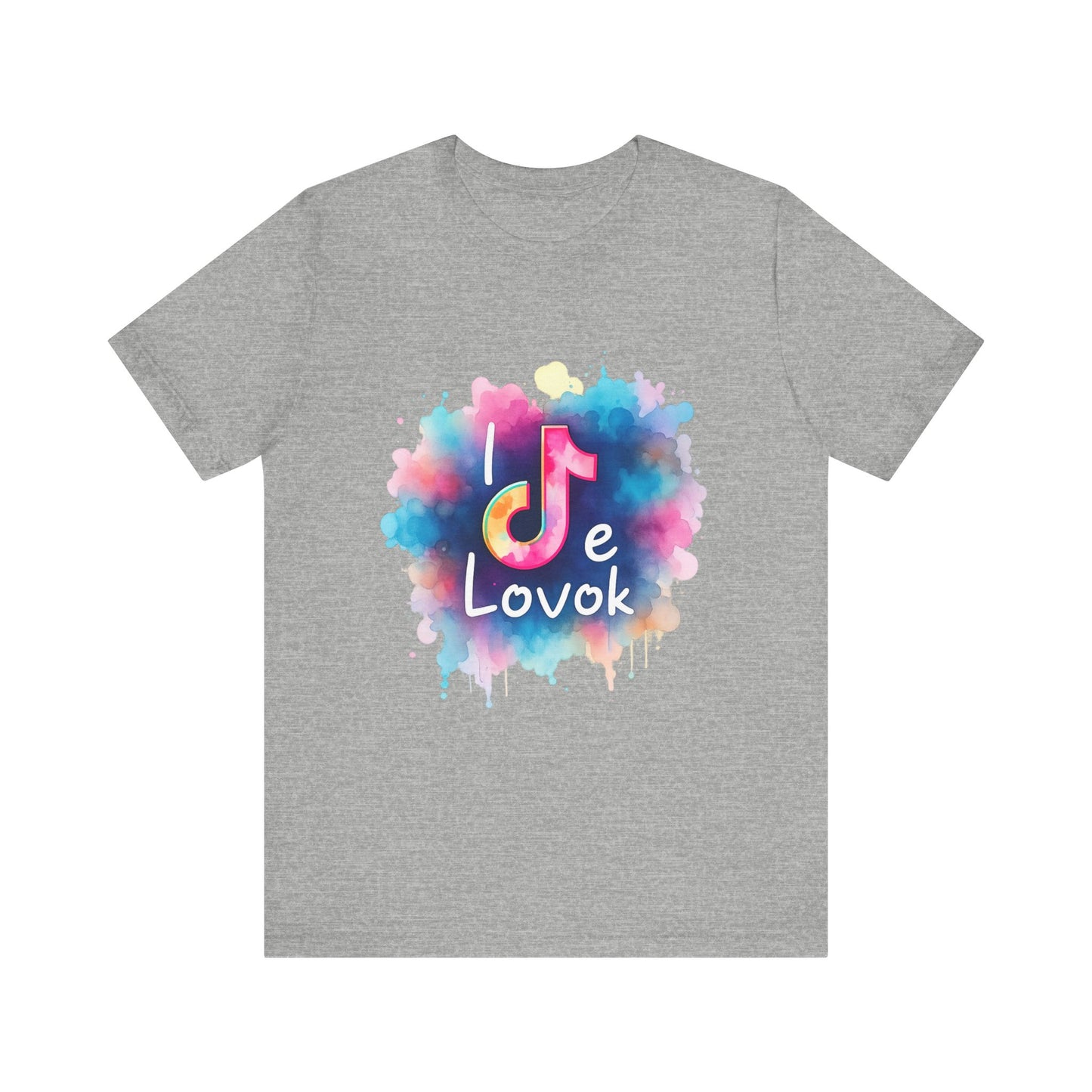 Unisex Jersey Short Sleeve Tee - AMO TIK TOK - Streetwear Urbano - Sudadera DiseConSentido - Acuarela Multicolor - Logo Estilizado -