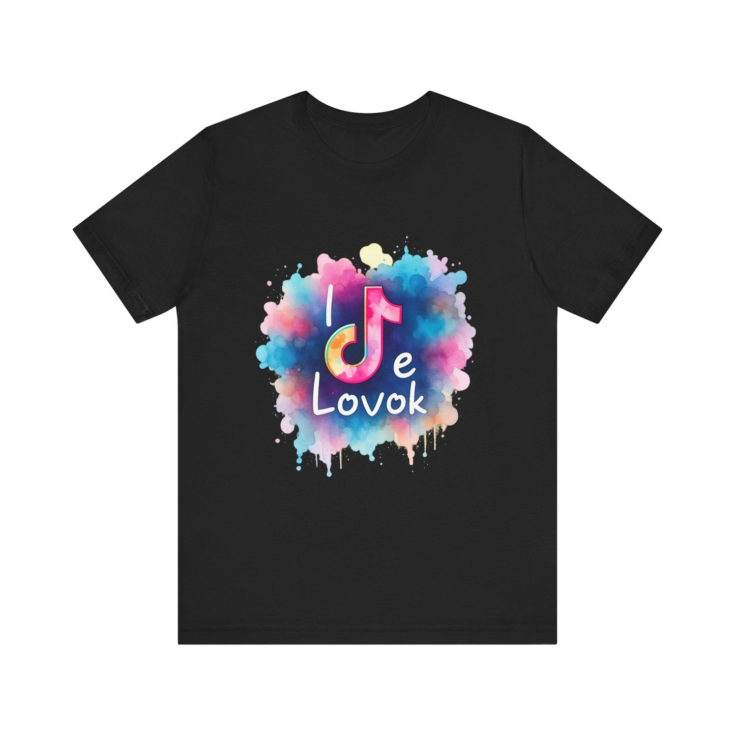 Unisex Jersey Short Sleeve Tee - AMO TIK TOK - Streetwear Urbano - Sudadera DiseConSentido - Acuarela Multicolor - Logo Estilizado -