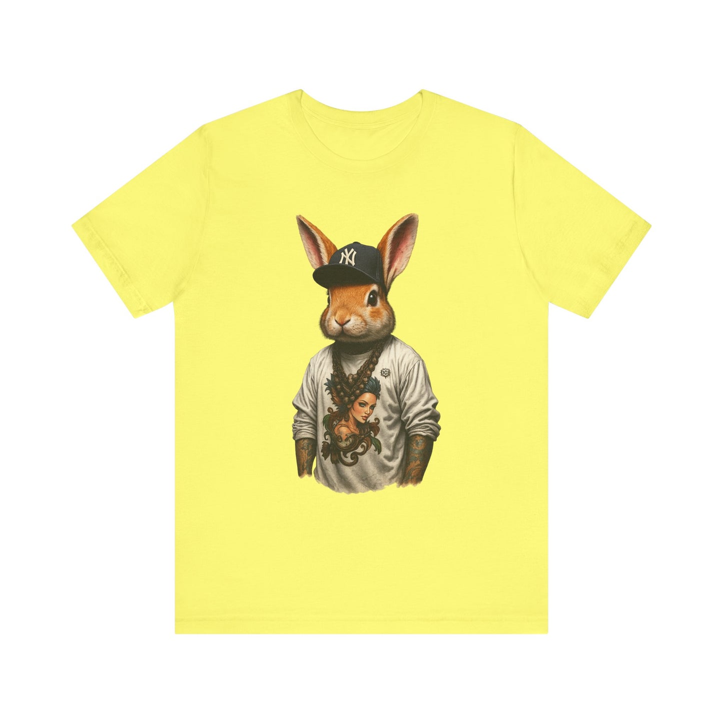 Rapper Bunny Unisex Tee, Hip Hop Rabbit T-Shirt, Customized Animal Shirt, Music Lover Top, Easter Gift