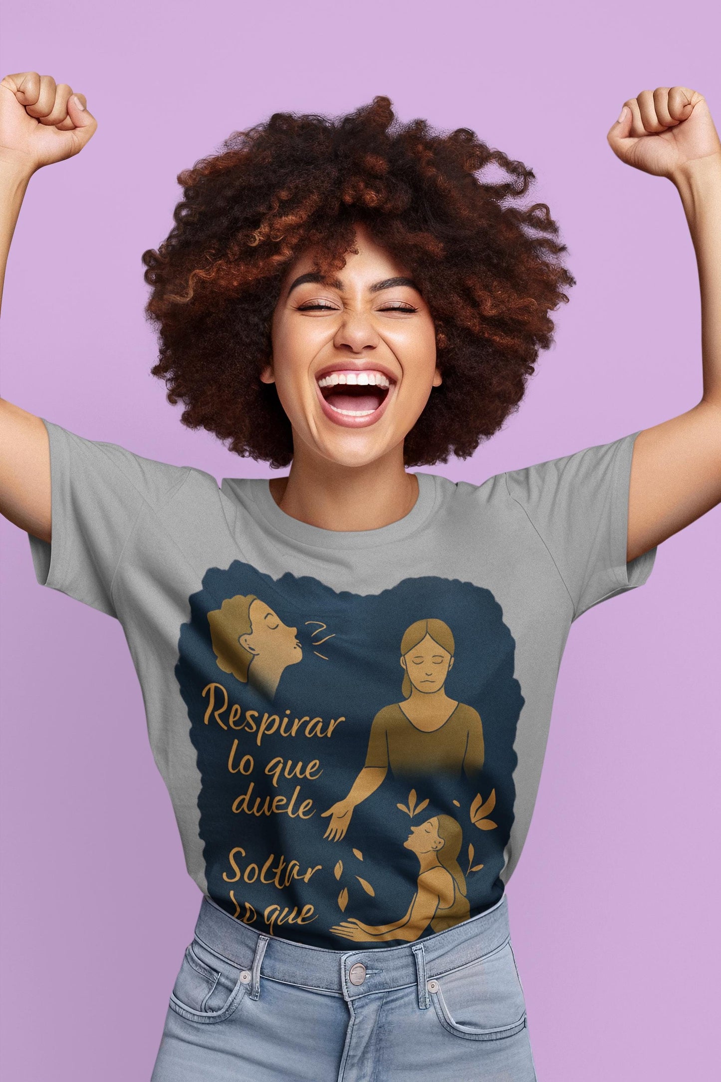 Emotional T Shirt Breathe, Release, Rebirth, Sequential Watercolor Design with Symbolic Body Illustration