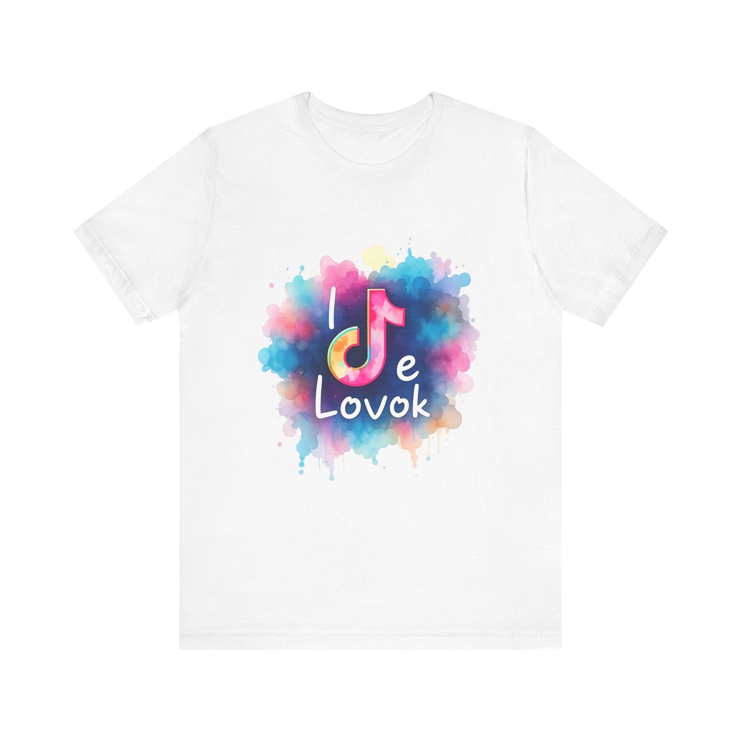 Unisex Jersey Short Sleeve Tee - AMO TIK TOK - Streetwear Urbano - Sudadera DiseConSentido - Acuarela Multicolor - Logo Estilizado -