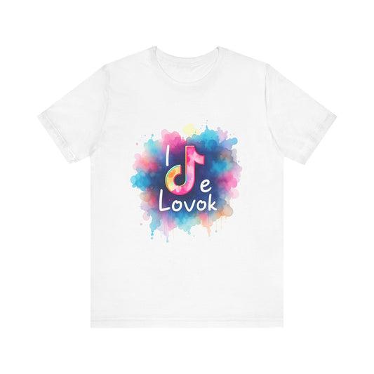 Unisex Jersey Short Sleeve Tee - AMO TIK TOK - Streetwear Urbano - Sudadera DiseConSentido - Acuarela Multicolor - Logo Estilizado -