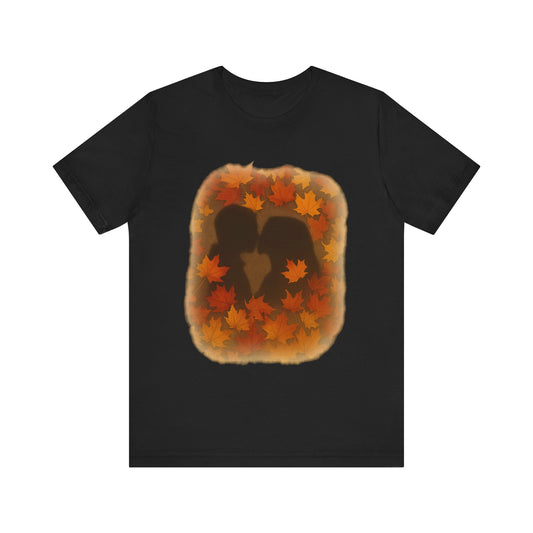 Fall Romance Short Sleeve Tee - Cozy Autumn Shirt, Perfect for Couple Gifts, Thanksgiving, Date Night, Love T-Shirt