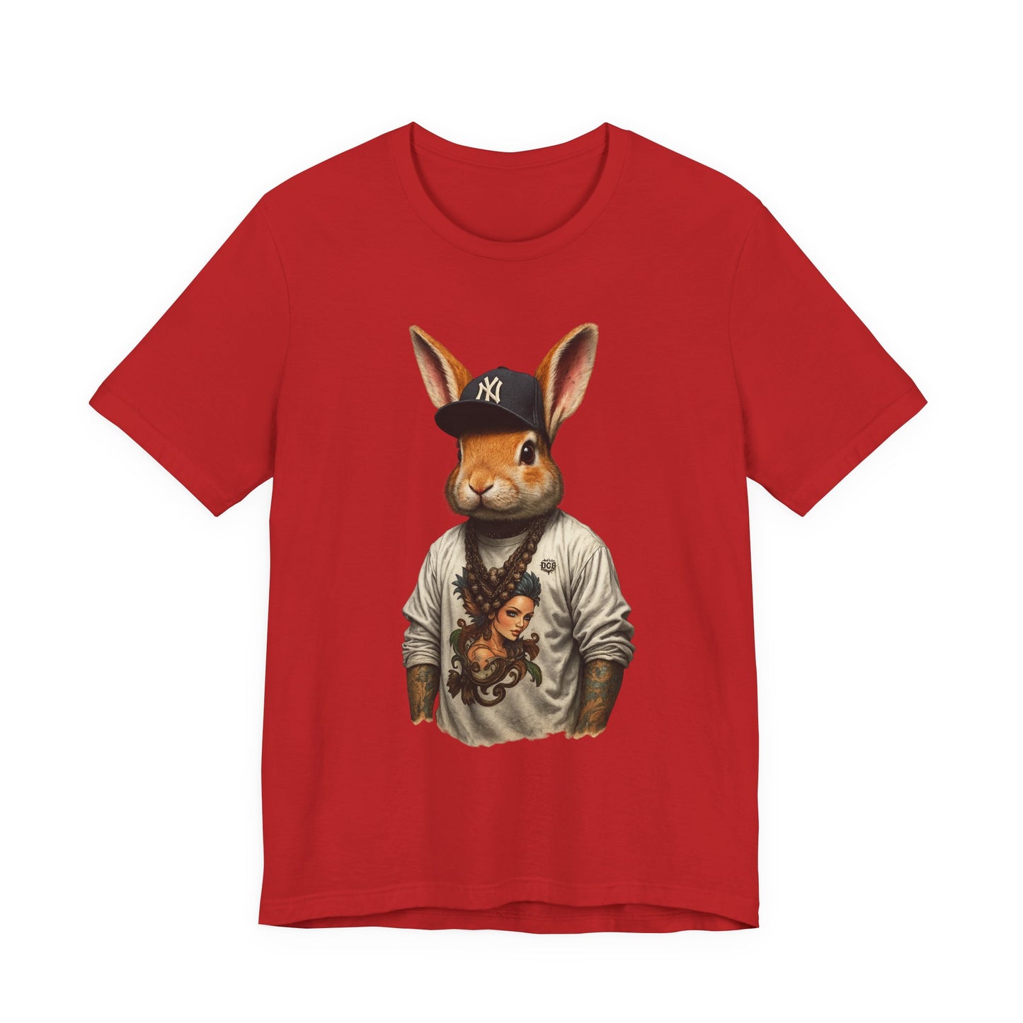 Rapper Bunny Unisex Tee, Hip Hop Rabbit T-Shirt, Customized Animal Shirt, Music Lover Top, Easter Gift