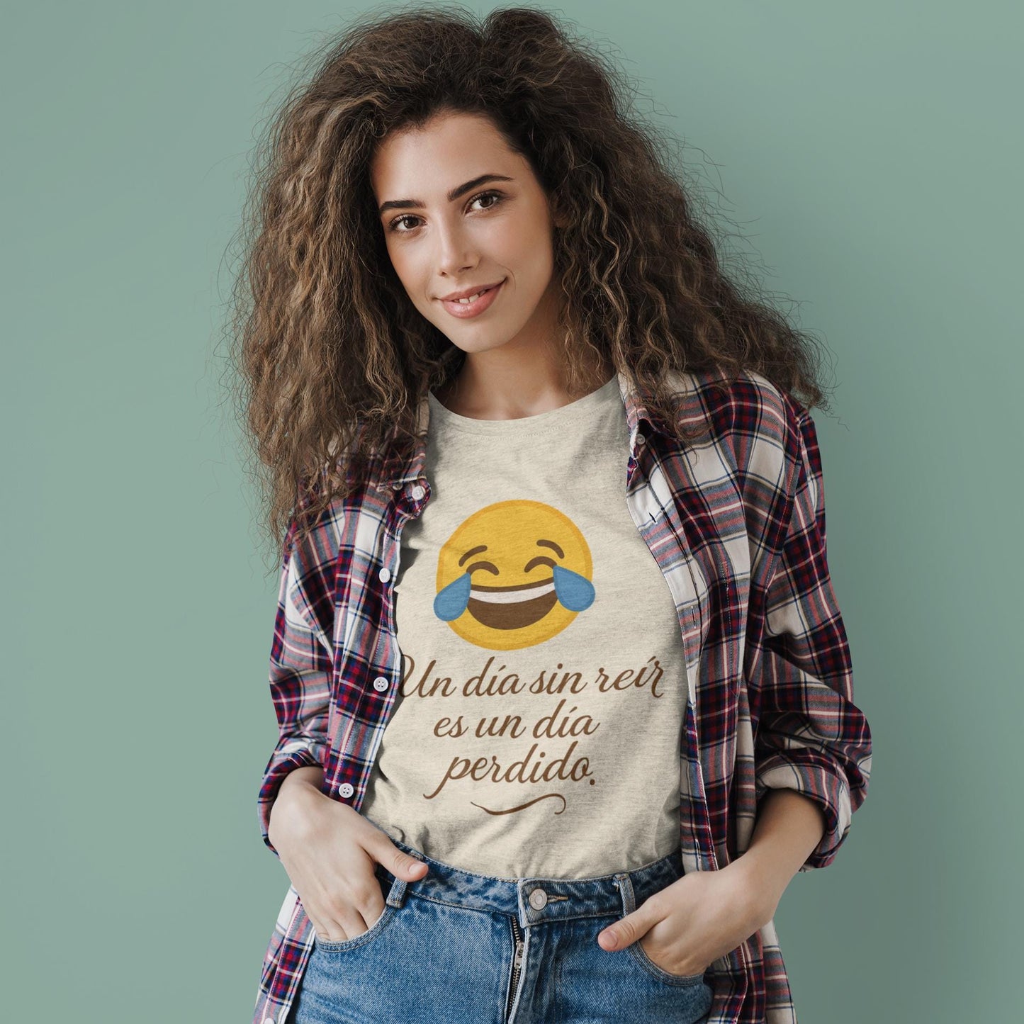 Ríe ConSentido Unisex T-shirt, Laugh With Purpose Tee, Humor Lover Gift, Golden Joy Shirt, Positive Vibes Top, Funny Quote Apparel