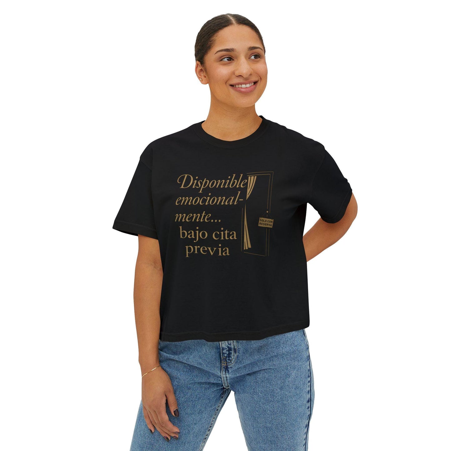 Women's Boxy Tee - Elegant and Witty Statement Piece for Introverts and Extroverts, Unique Gift or Everyday Wear, Quiet Luxury with a Dash