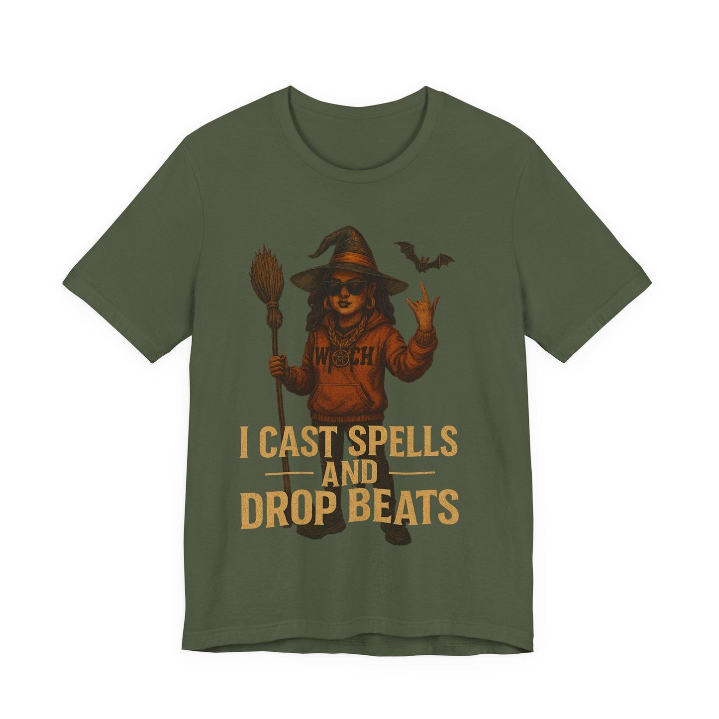 Witch T-Shirt, Funny Halloween Tee, Hip Hop Reggaeton Clothing, Halloween Costume, Spooky Season Shirt, Unisex Jersey Short Sleeve Tee