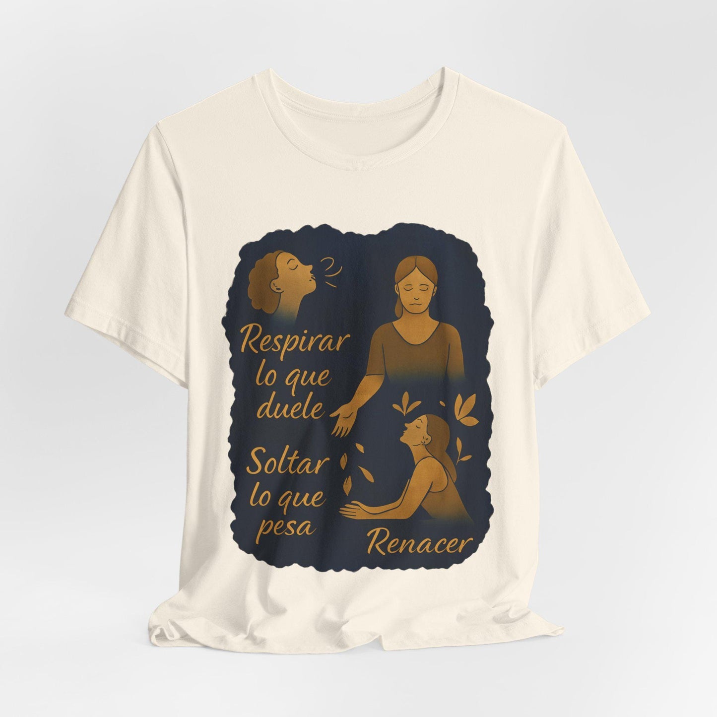 Emotional T Shirt Breathe, Release, Rebirth, Sequential Watercolor Design with Symbolic Body Illustration