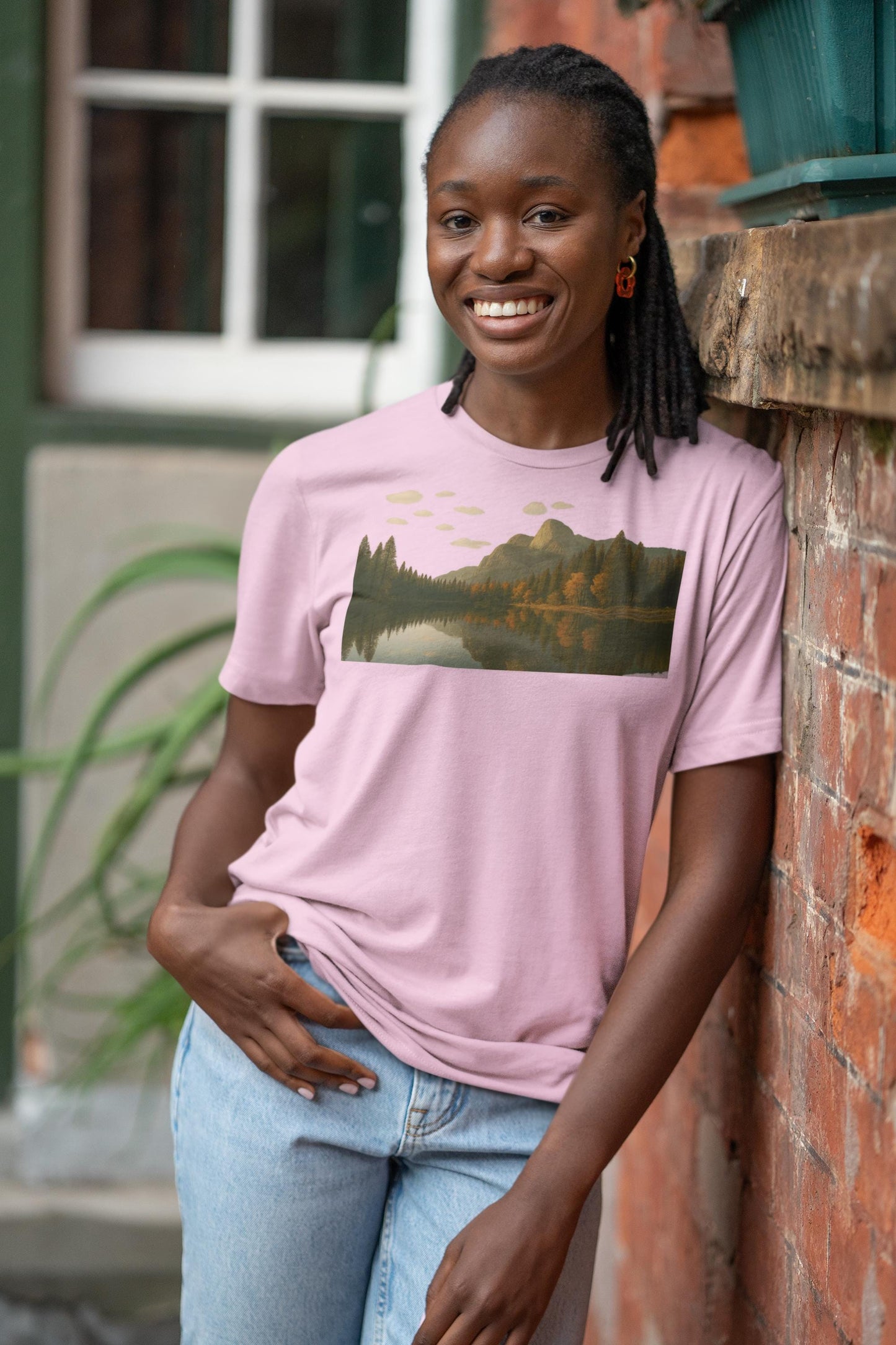 Water Reflections Unisex Garment-Dyed T-shirt, Nature Lover Tee, Fall Landscape Shirt, Ethical Comfort Wear, Emotional Art Top