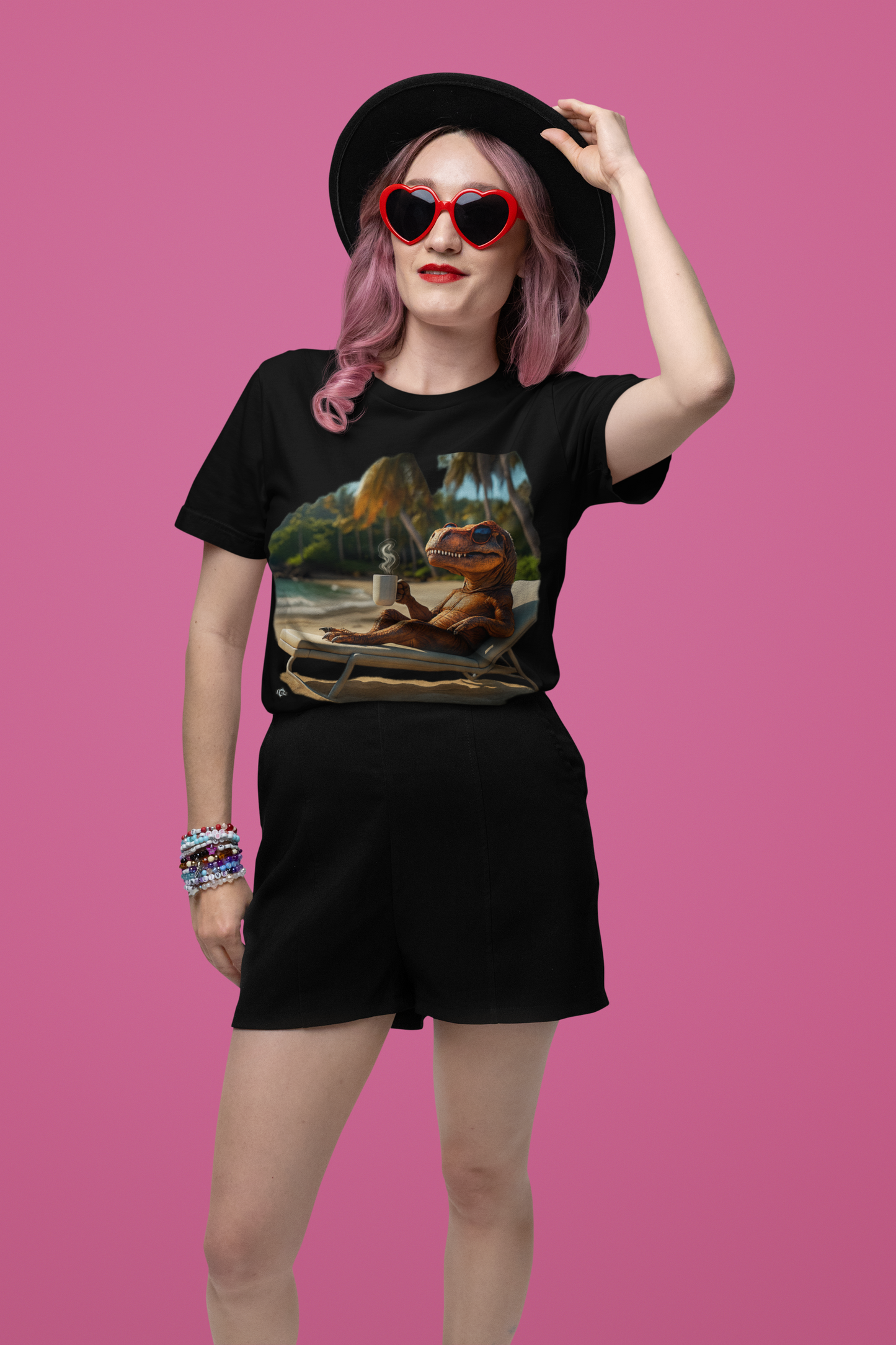 Dinosaurio en la Playa Unisex Tee