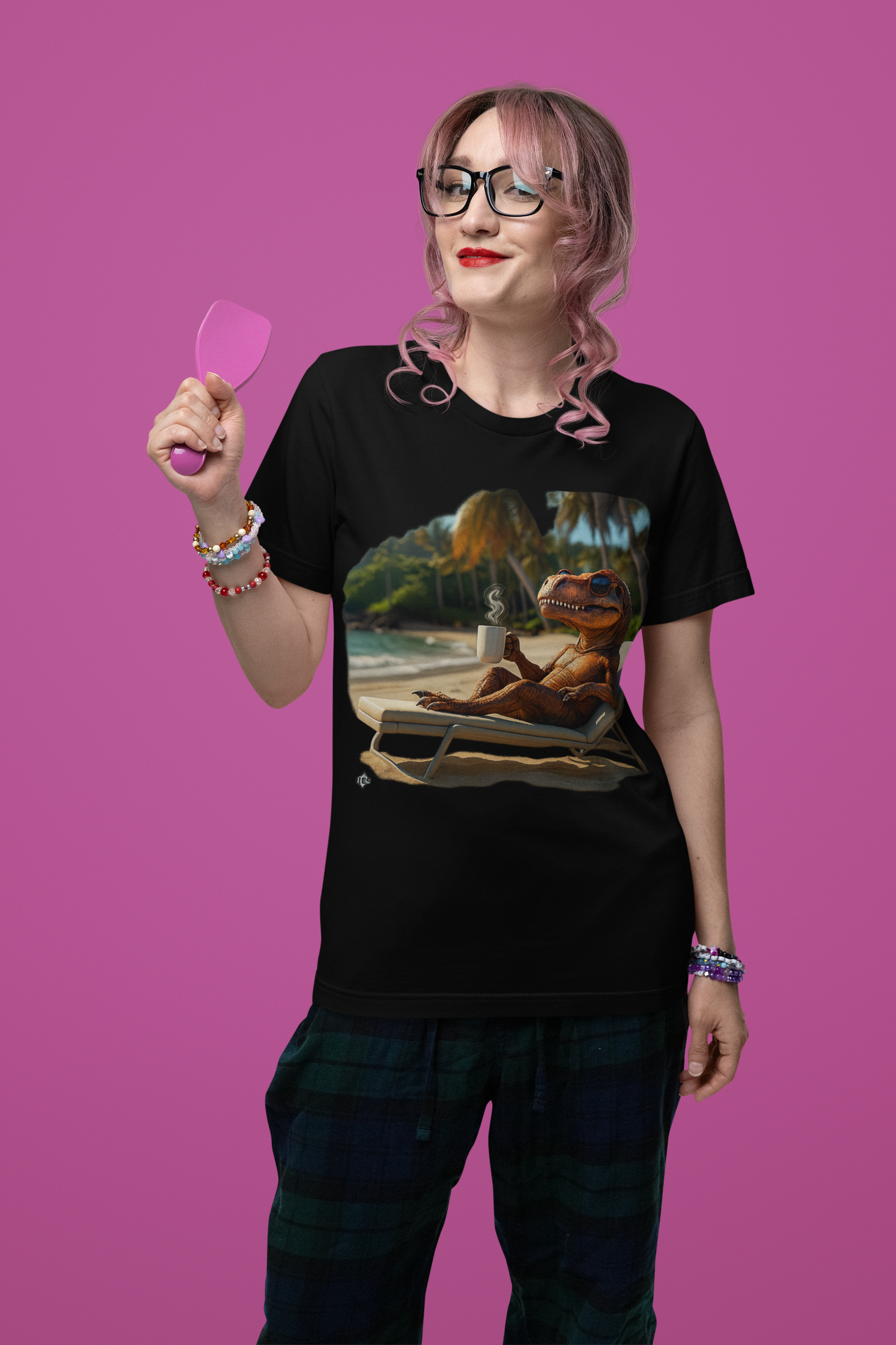 Dinosaurio en la Playa Unisex Tee
